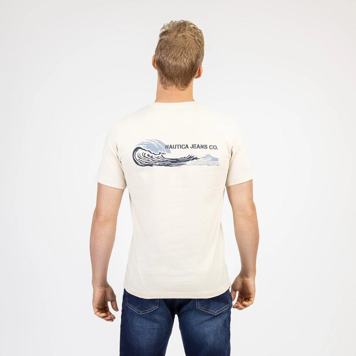Playera Manga Corta De Hombre Beige Nautica Jeans