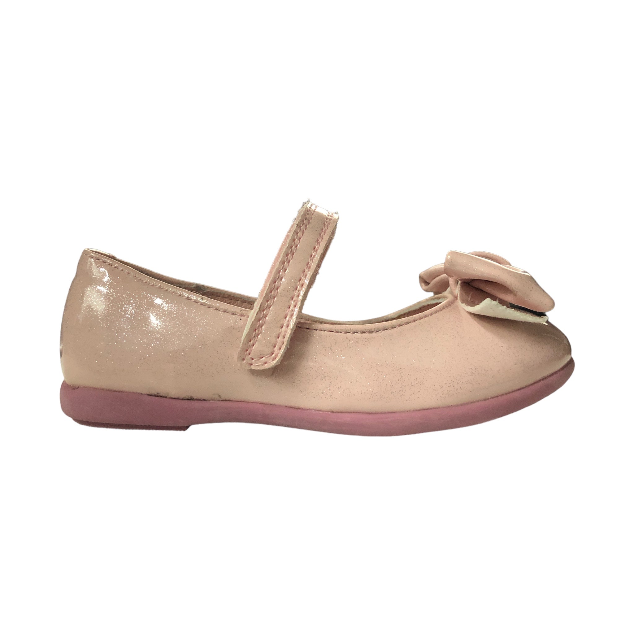Zapato Charol Color Rosa Con Moño Dogi