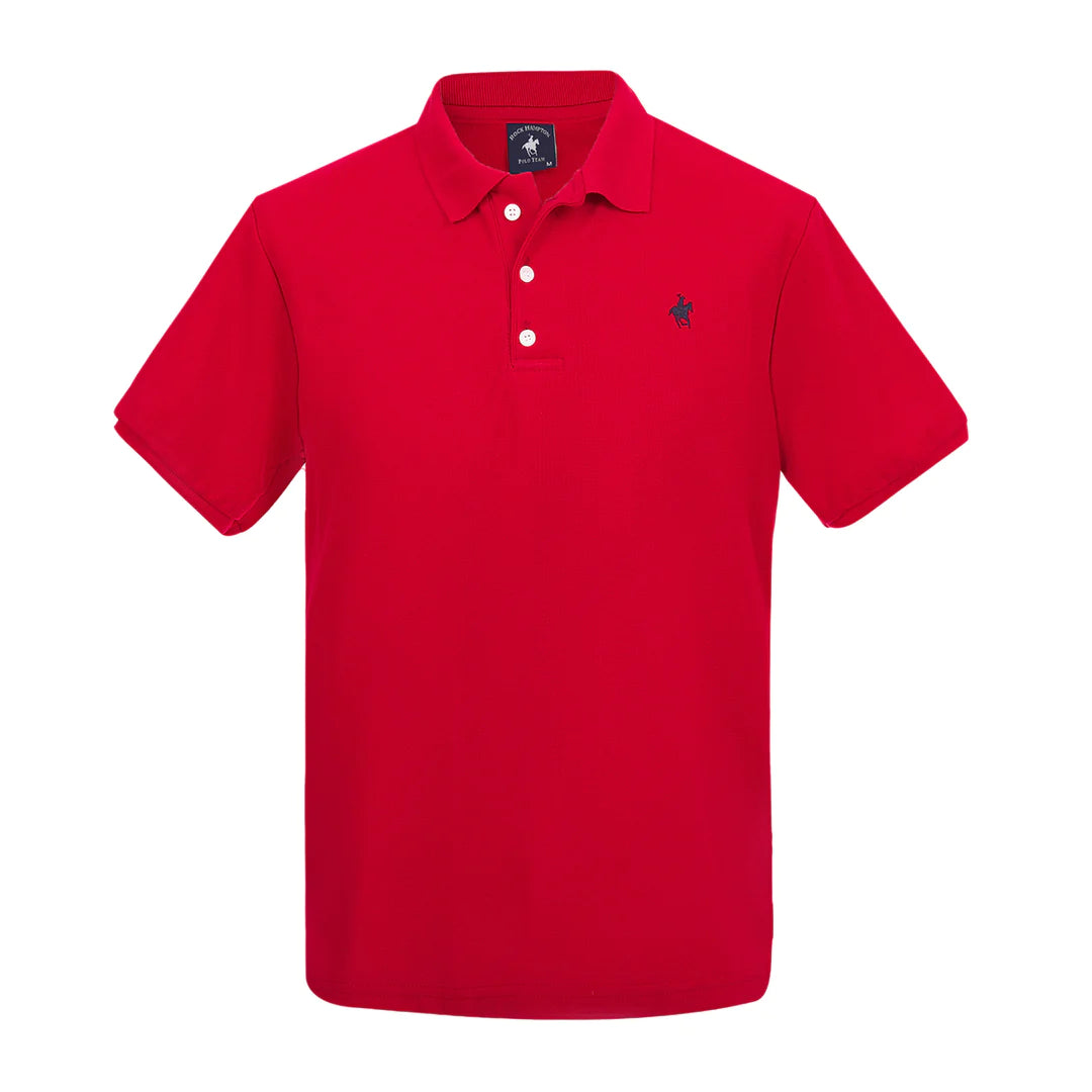 Playera Polo Roja Clásica Para Caballero Rock Hampton Polo Team