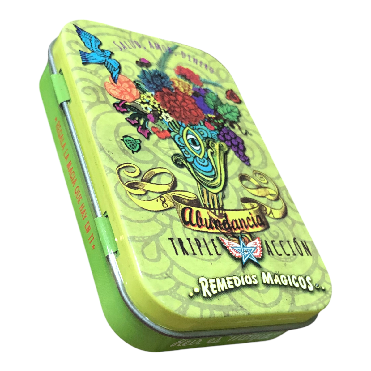 Pastillero De Lata Con Dulces Sabor Piña "ABUNDANCIA" Remedios Mágicos