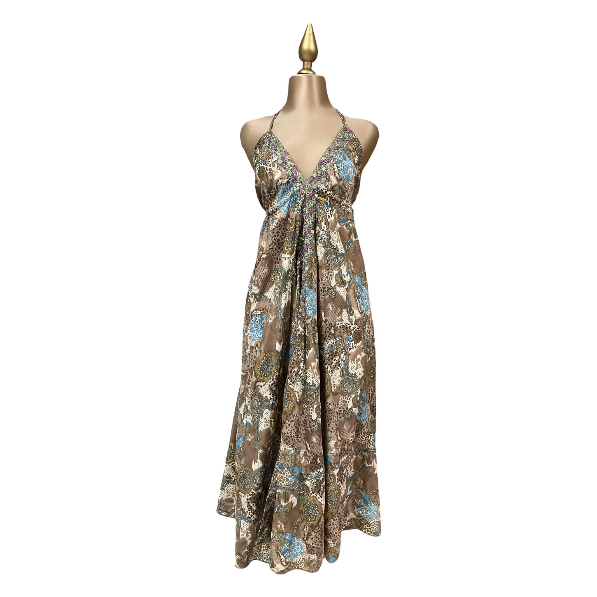 Vestido Halter Multicolor Café Mussi