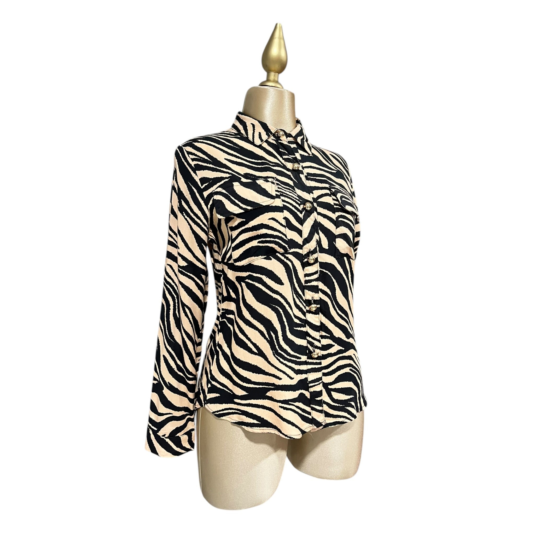 Camisa Estampado Animal Print Beige LC