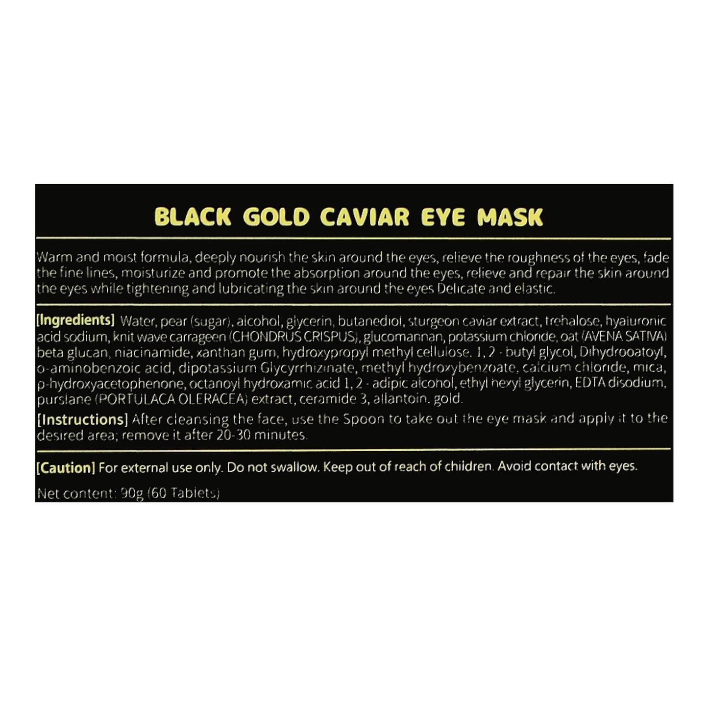 Parches De Hidrogel Para Contorno De Ojos Black Gold Caviar Eye Mask