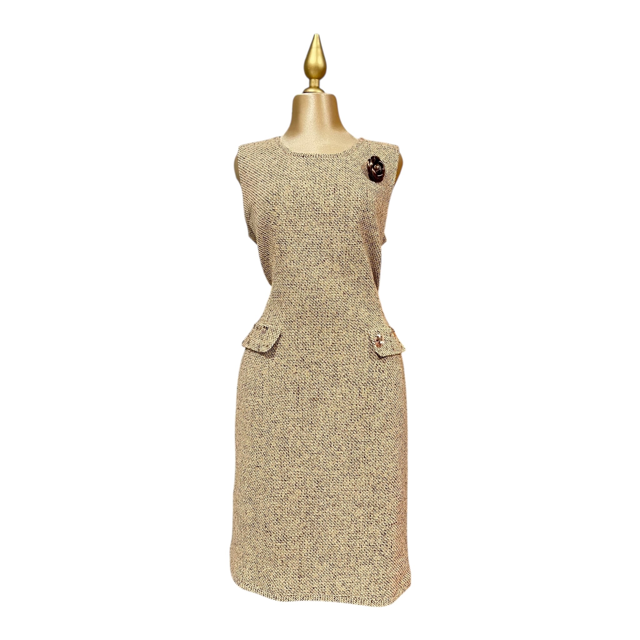 Conjunto Saco Y Vestido Beige Lentejuelas MUSSI