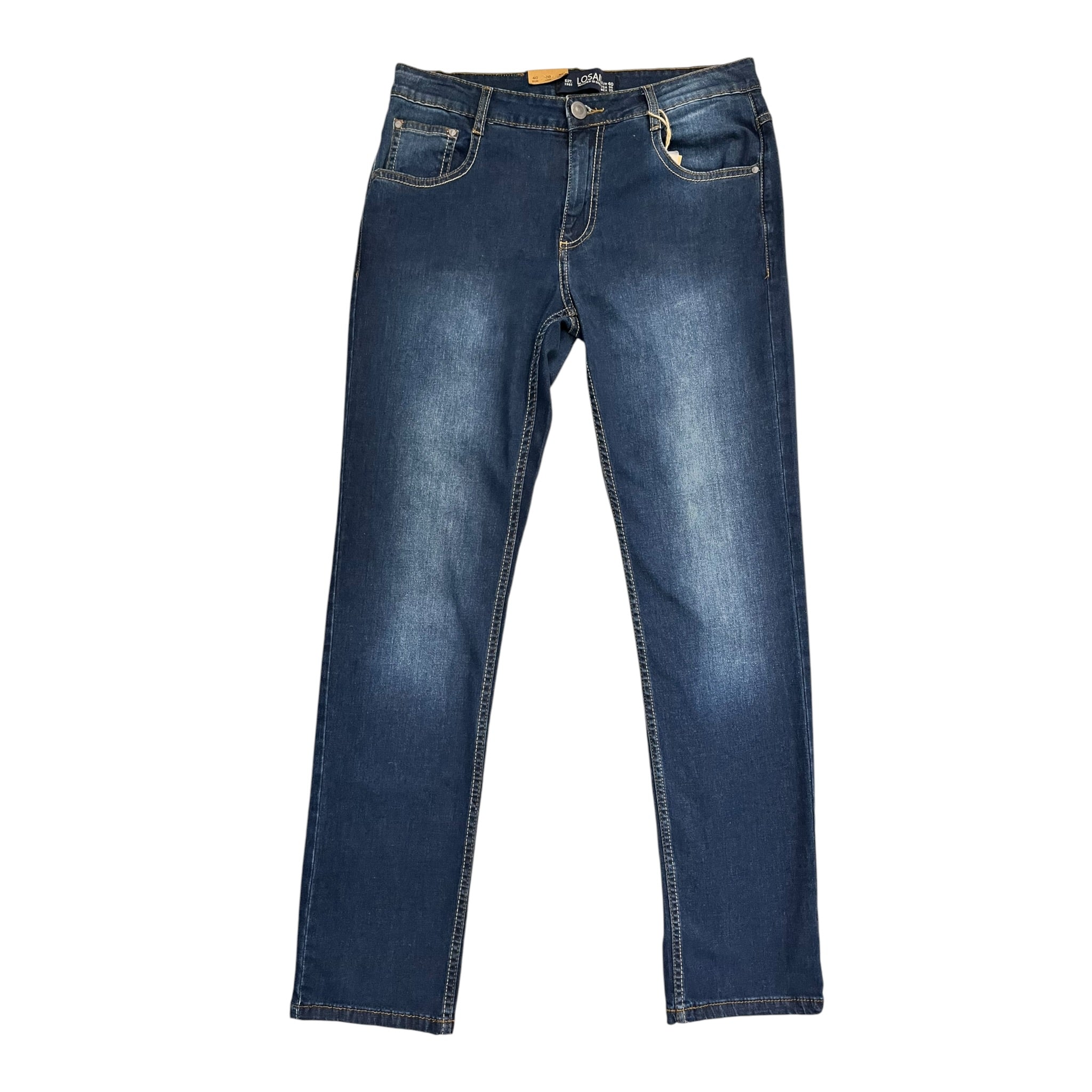 Pantalón Pantalón Denim Regular Fit Azul Oscuro Para Caballero LSN