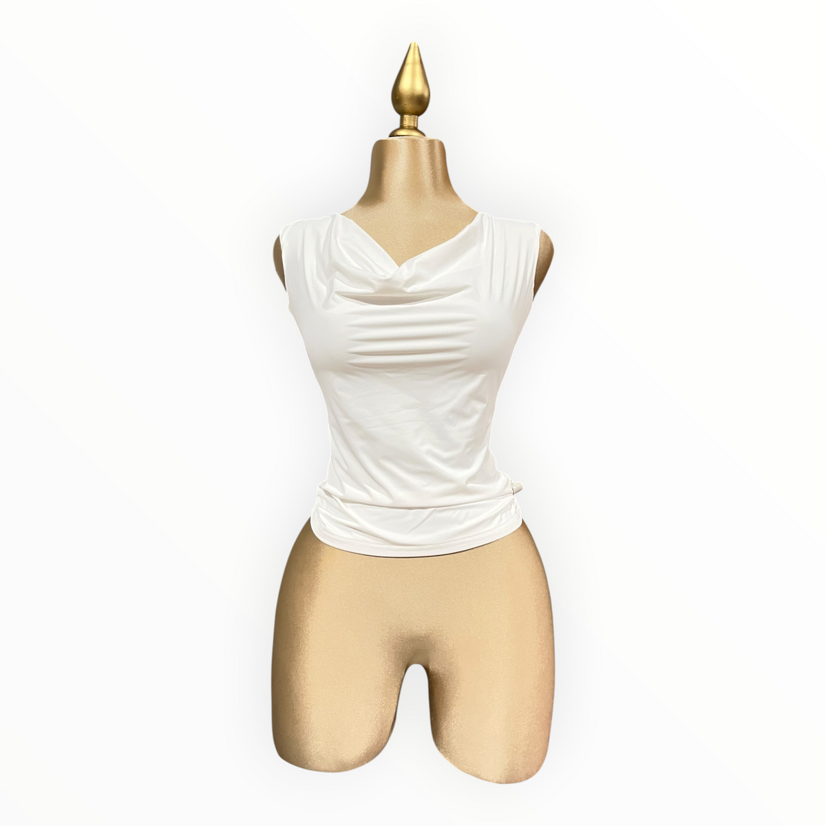 Blusa Ivory Con Escote Posterior Drapeado LC