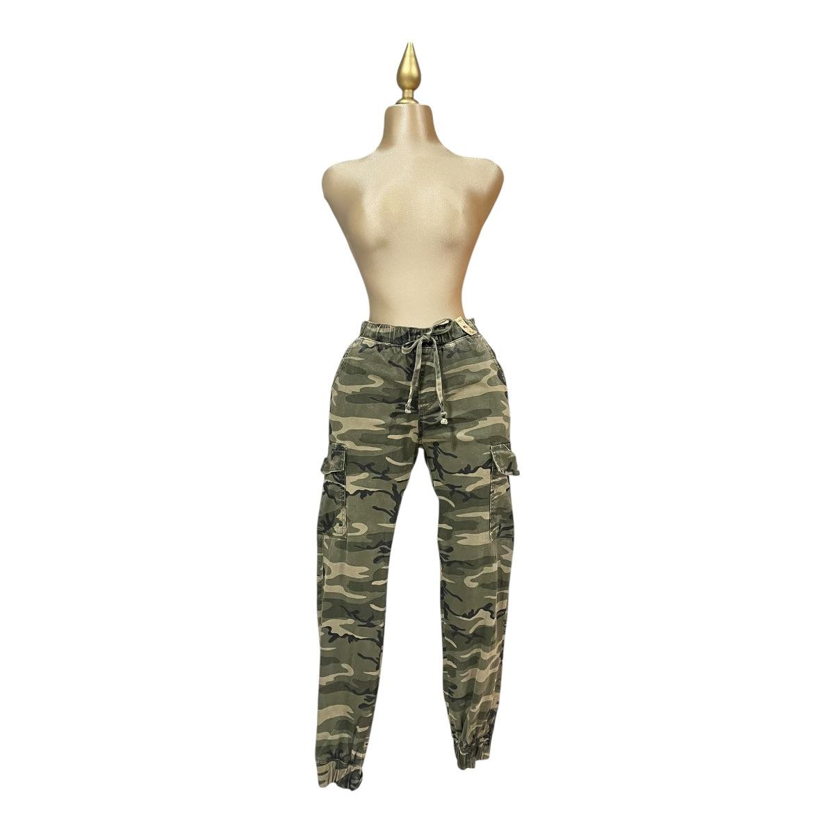 Pantalón Tipo Jogger Verde Diseño Militar Para Dama VIBRANT