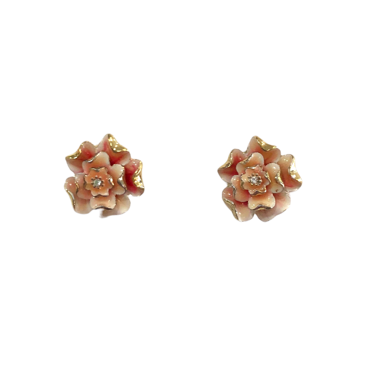 Juego De Collares Y Aretes Flores Rosas