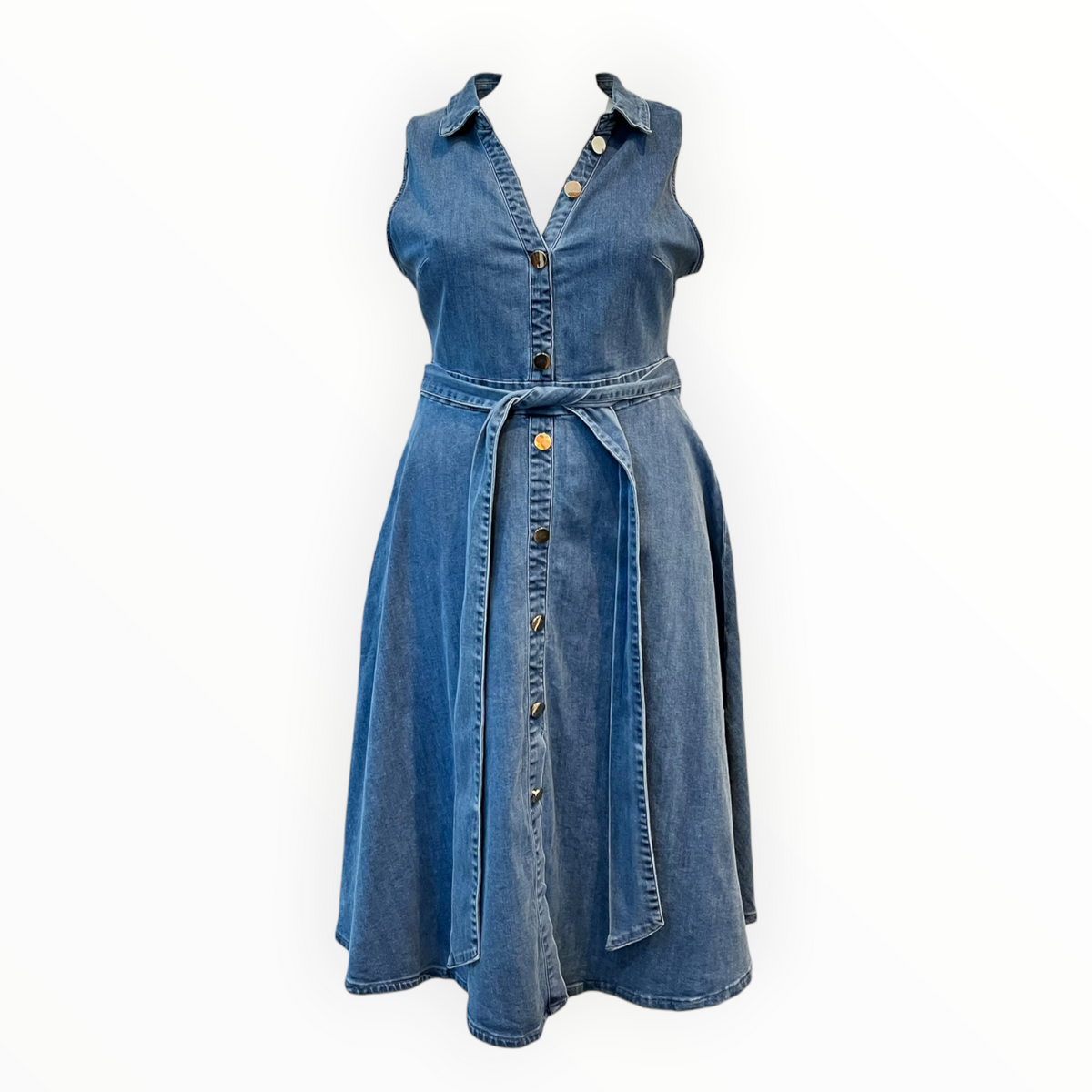Vestido De Mezclilla Sin Mangas Curvy LC