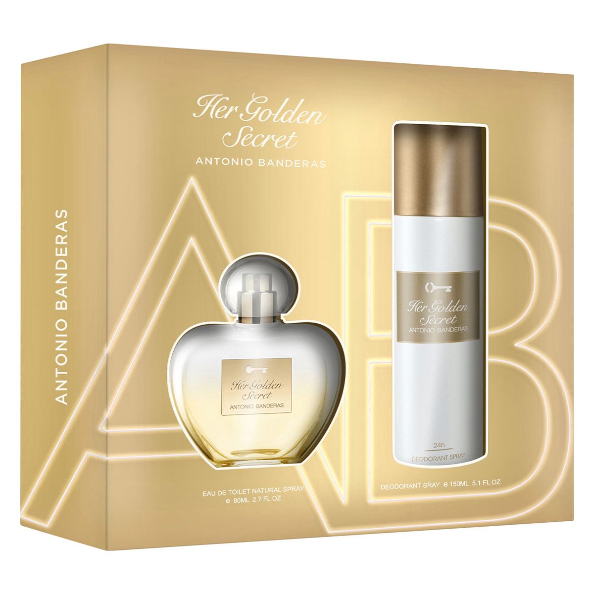 Antonio Banderas Her Golden Secret Set para Dama Fragancia EDT 80ml + Desodorante 150ml