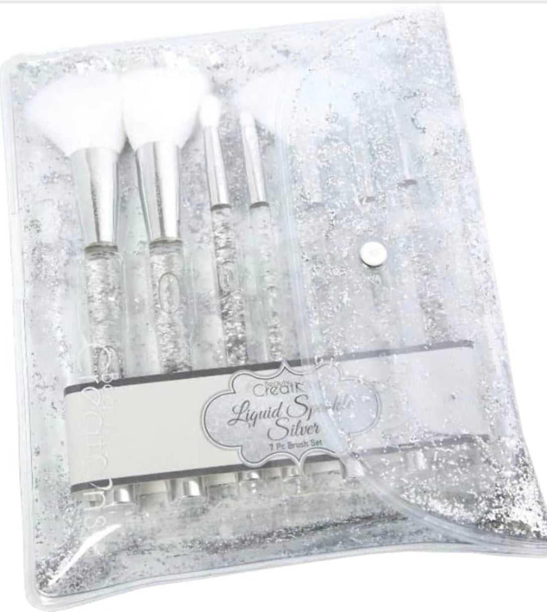 Set De 7 Brochas Sparkle Liquid Silver Beauty Creations
