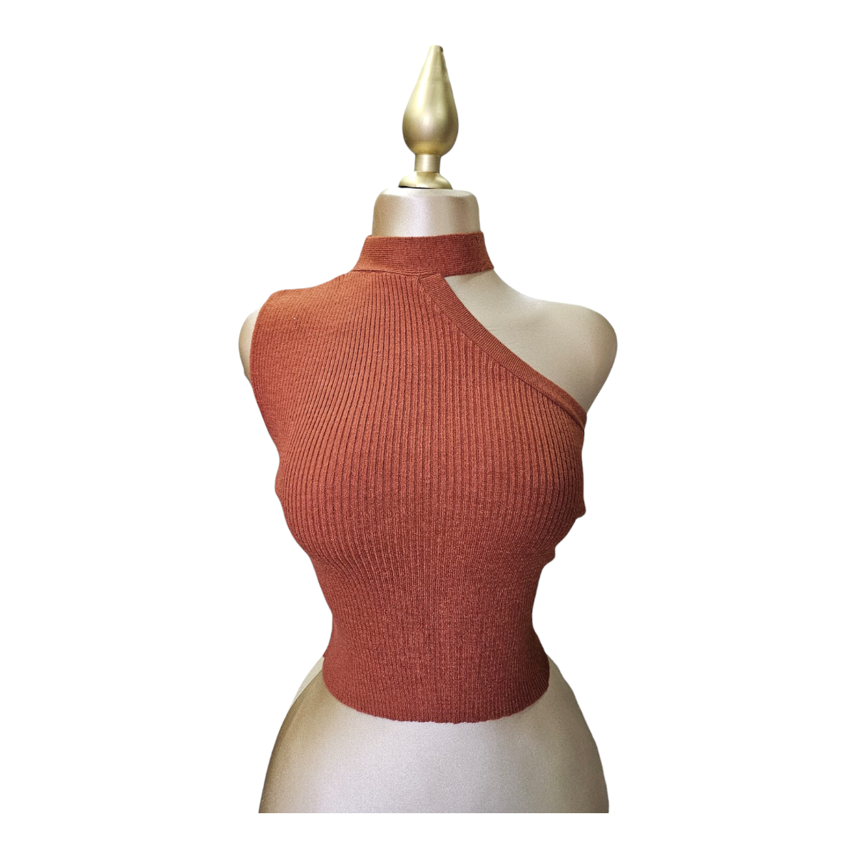 Blusa Top Hombro Descubierto Color Shedron Para Dama OM