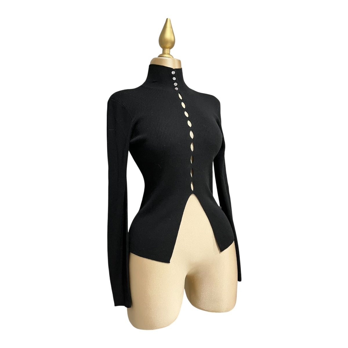 Suéter Negro Abertura Pecho Para Mujer MUSSI