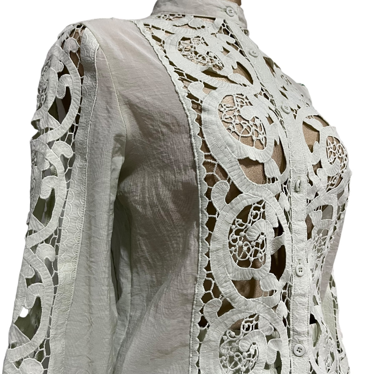 Conjunto calado color verde agua