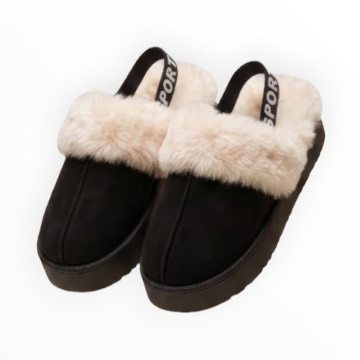 Pantufla Negra Con Resorte En Tobillo Mussi