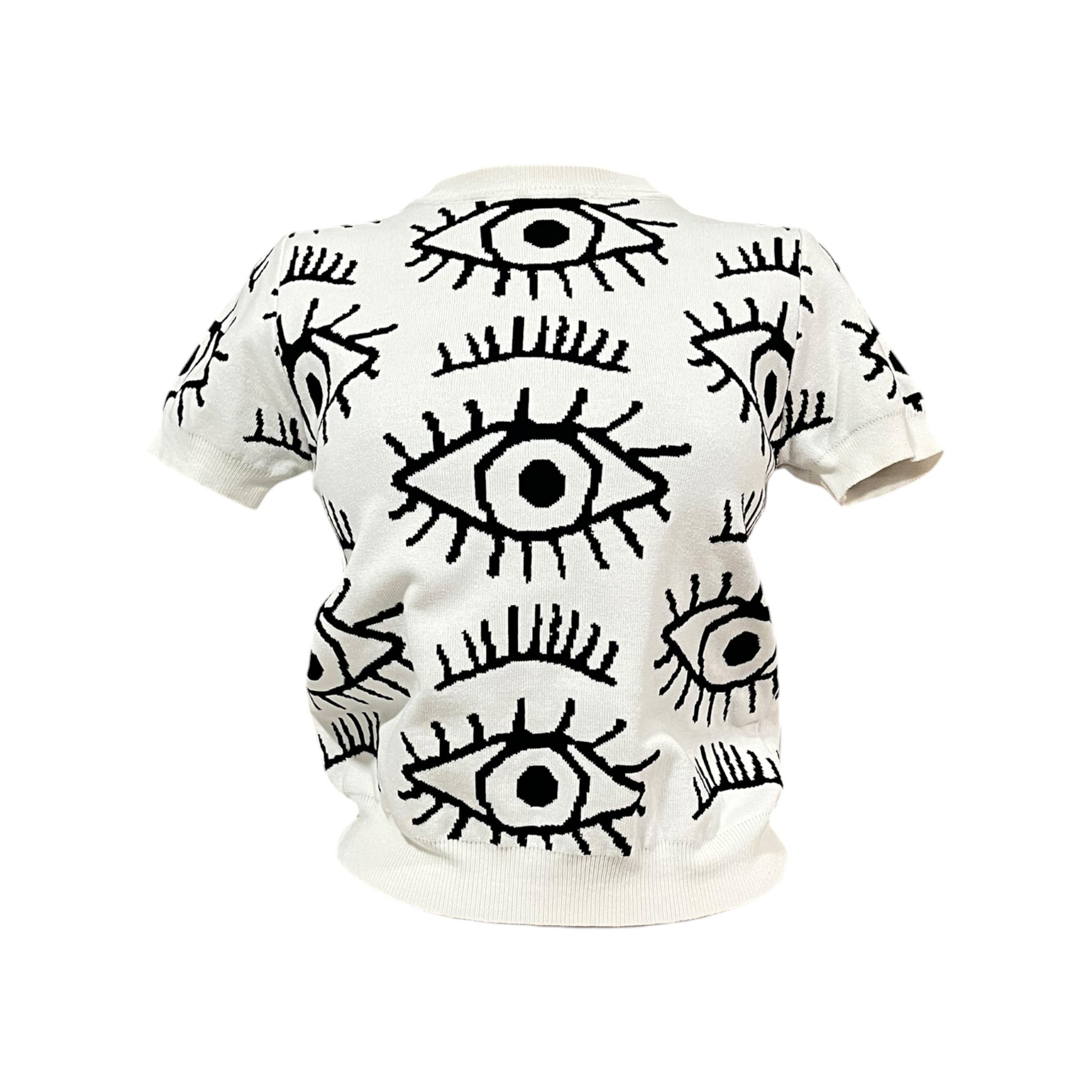 Playera Estampado Ojitos Blanca LC