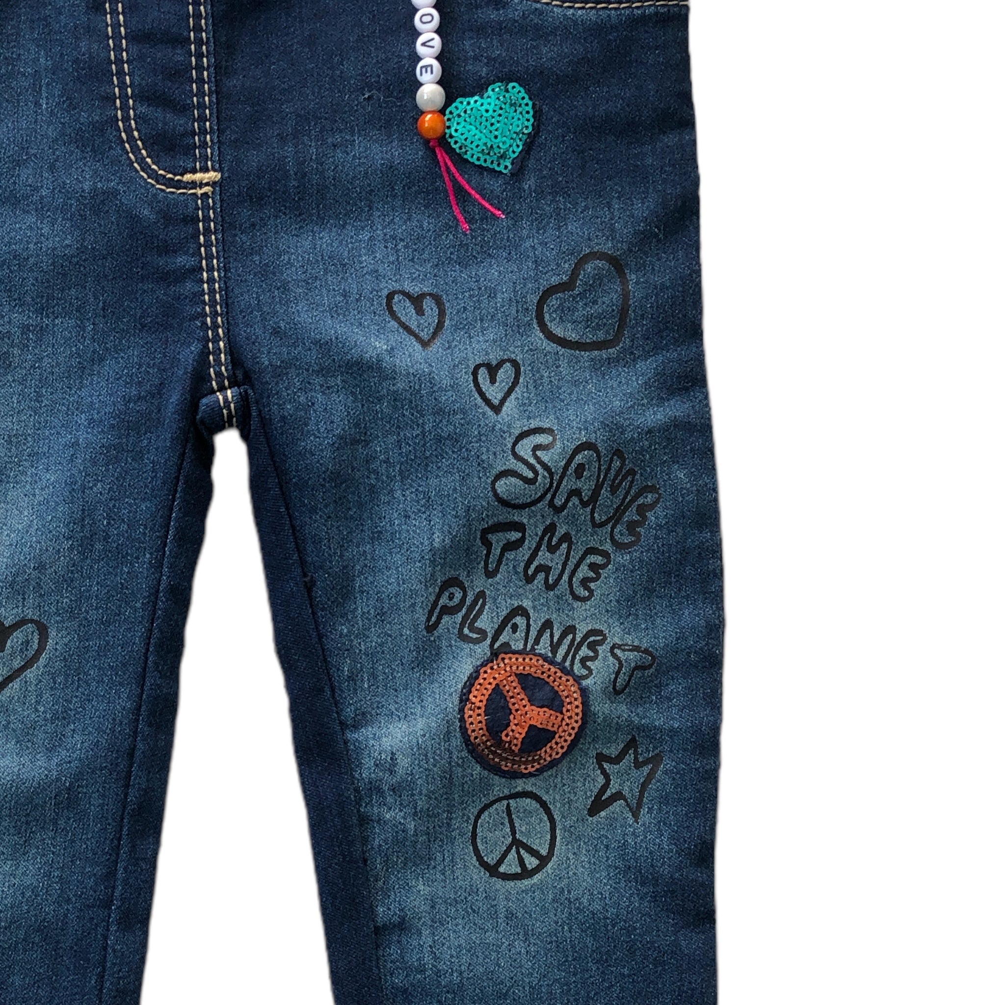 Jegging Denim con llavero para niña Losan