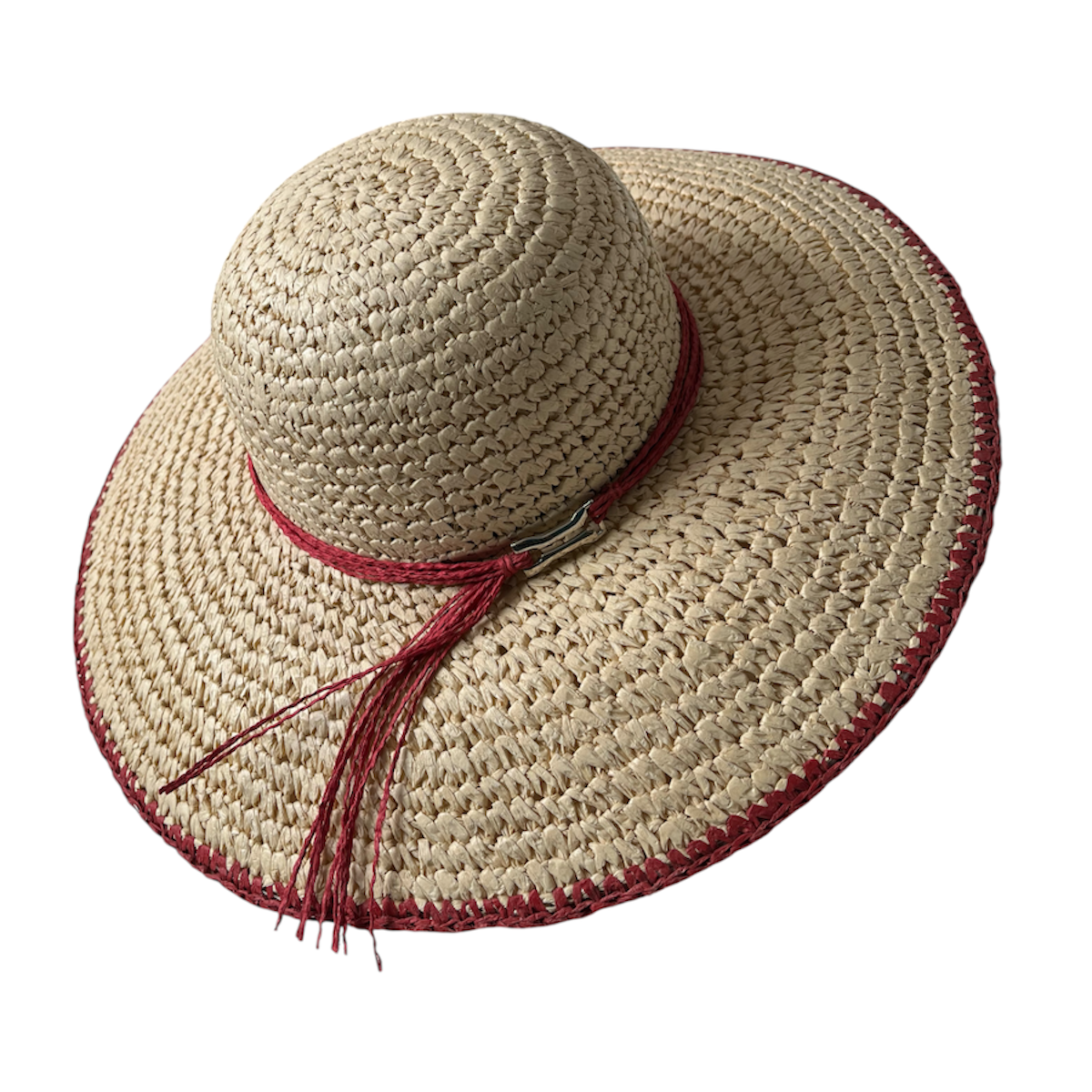 Sombrero Playero Paja Rojo PREMIER