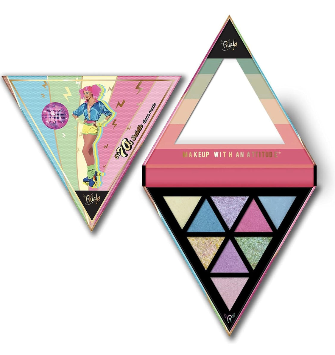 Paleta De Sombras The 70s Modo Disco Rude Cosmetics