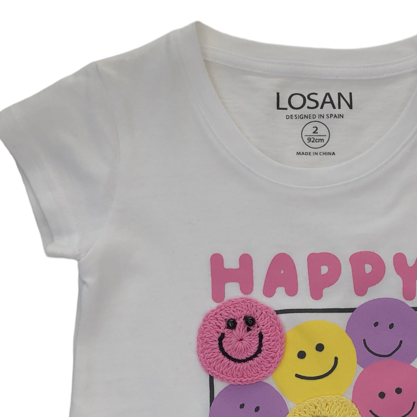 Playera smile colors de manga corta "HAPPY DAY" niña Losan