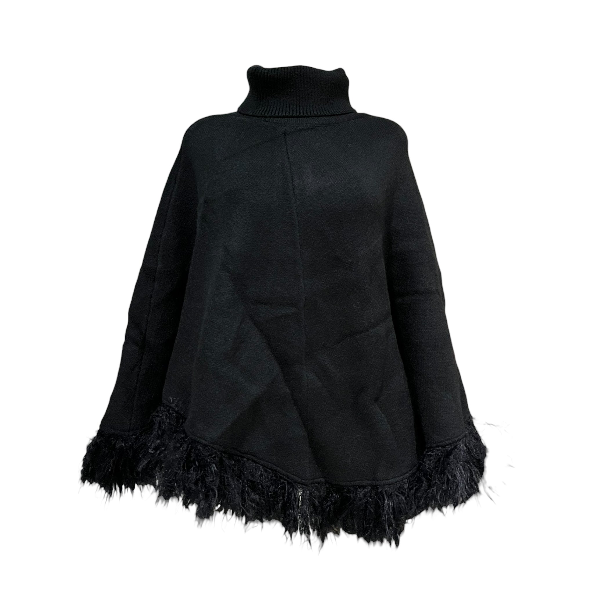 Capa Negro Cuello Tortuga Para Dama MUSSI