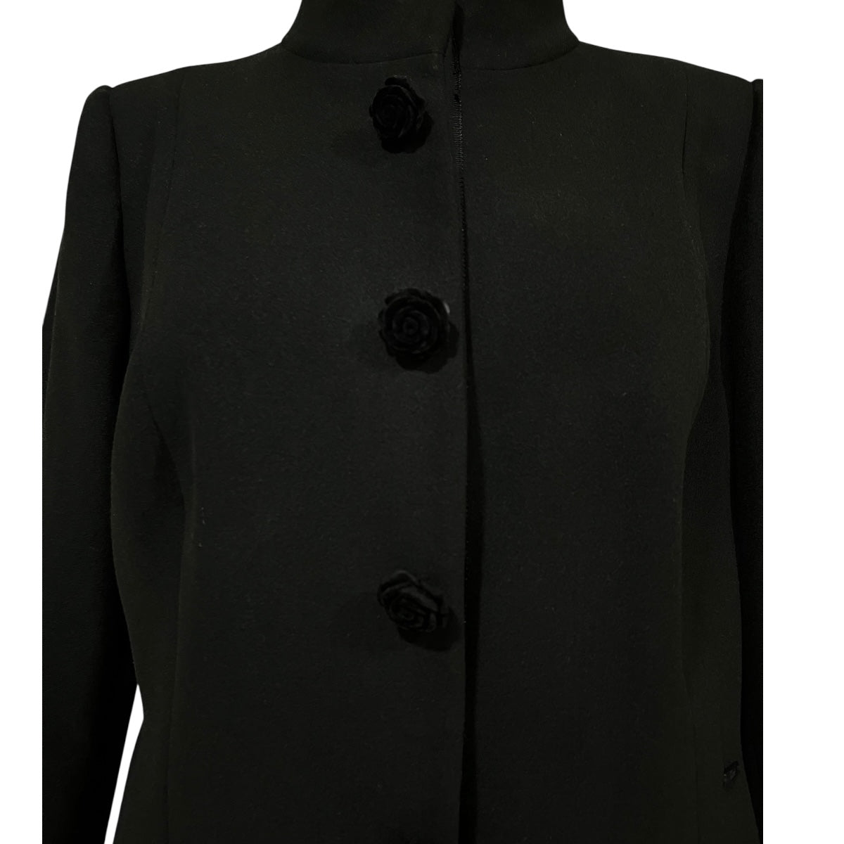 Abrigo Recto Cuello Mao Negro Para Dama MUSSI