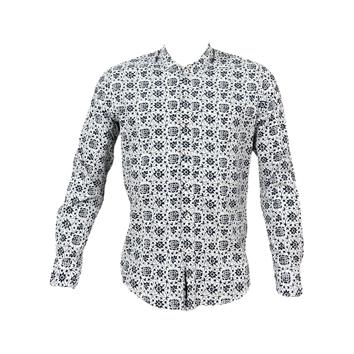 Camisa Slim Fit Flores Manga Larga Para Caballero Varanasi