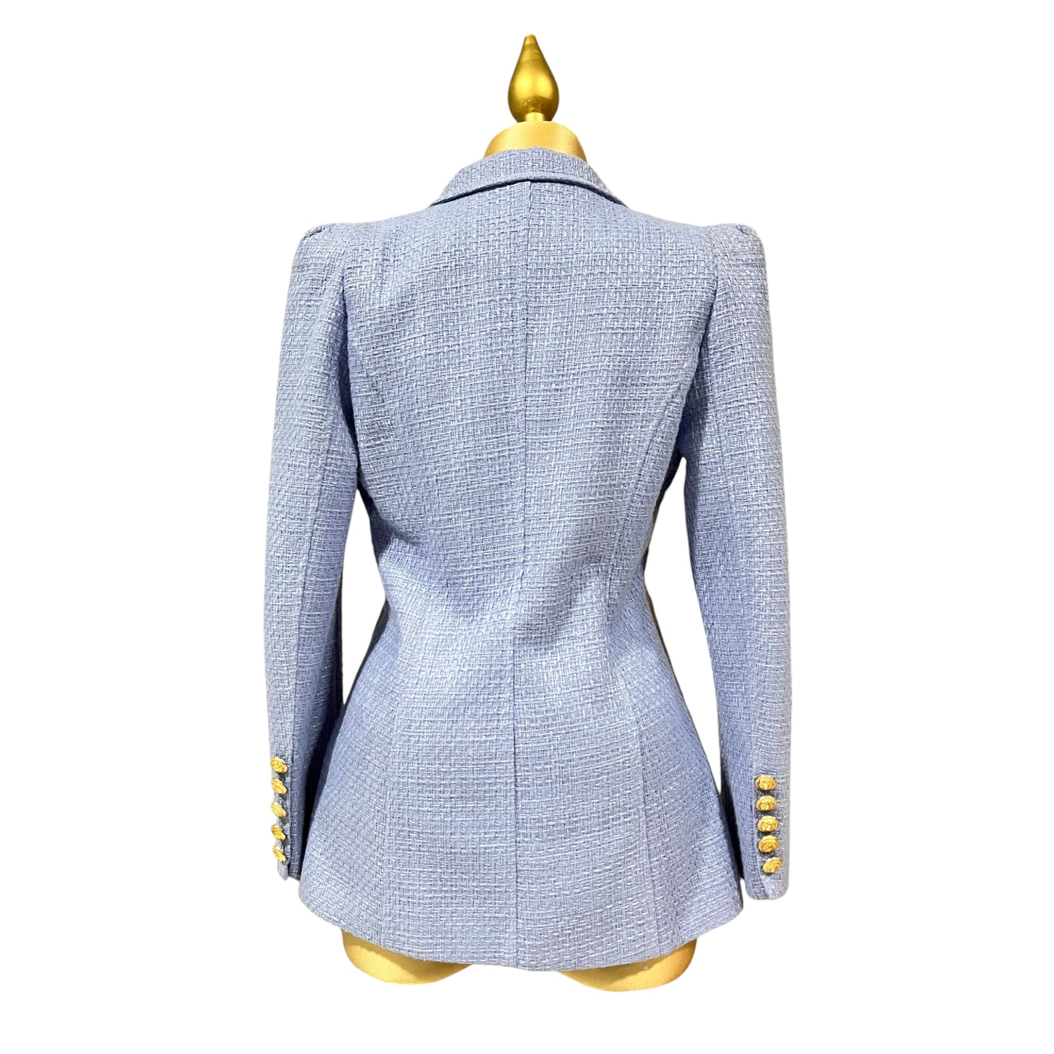 Blazer Elegante Tipo Tweed Azul LC