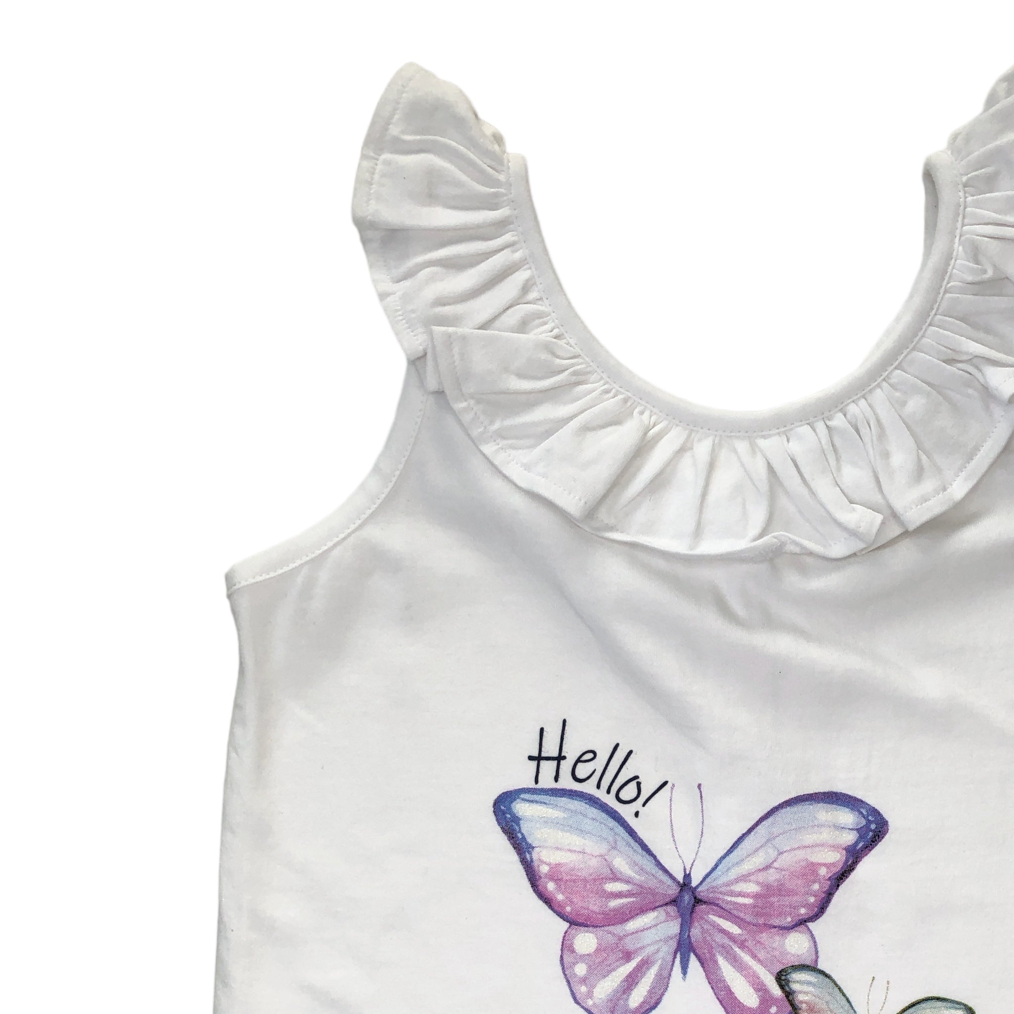 Playera mariposa "Hello! Butterfly day" para niña LOSAN