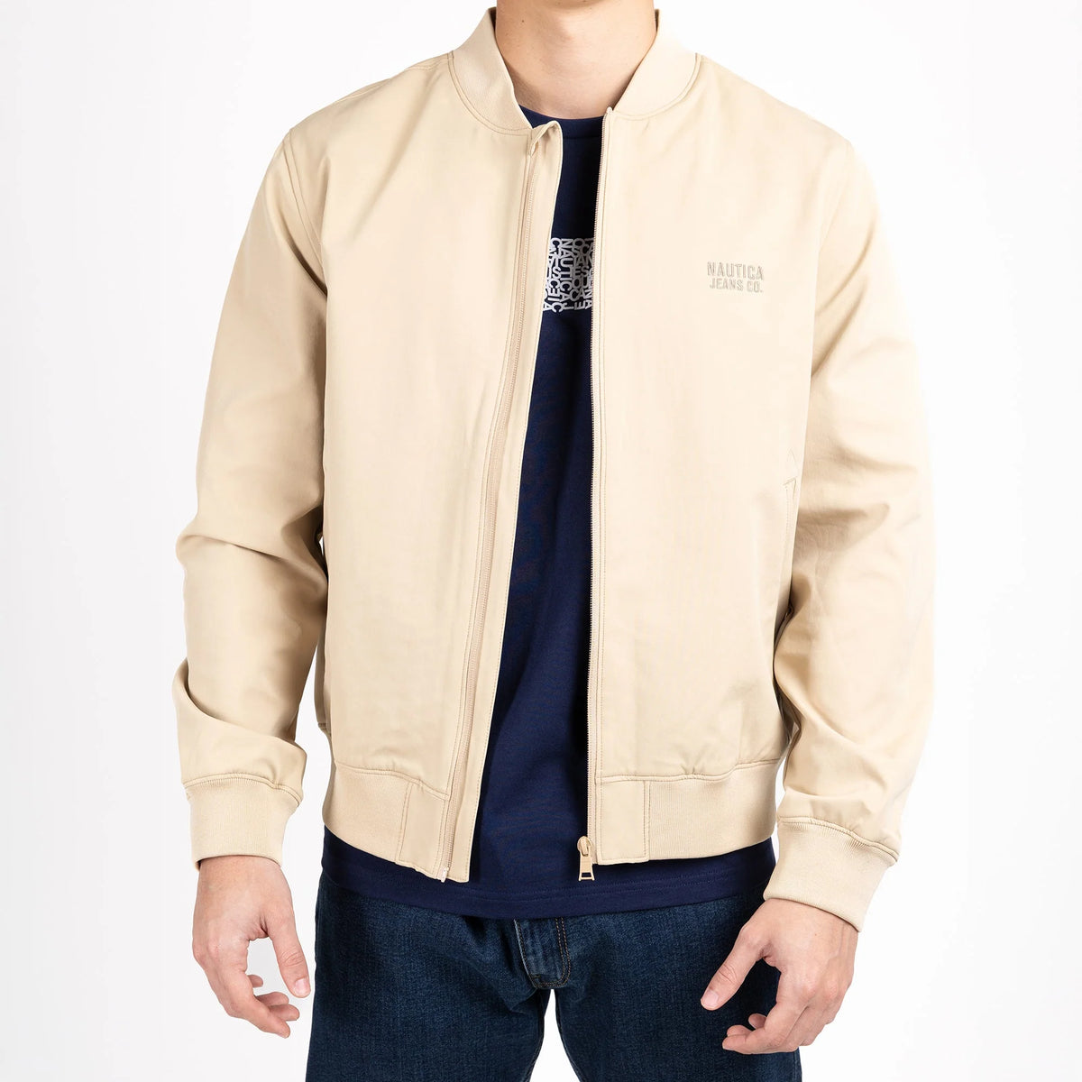 Chamarra Liviana De Hombre Beige Nautica Jeans