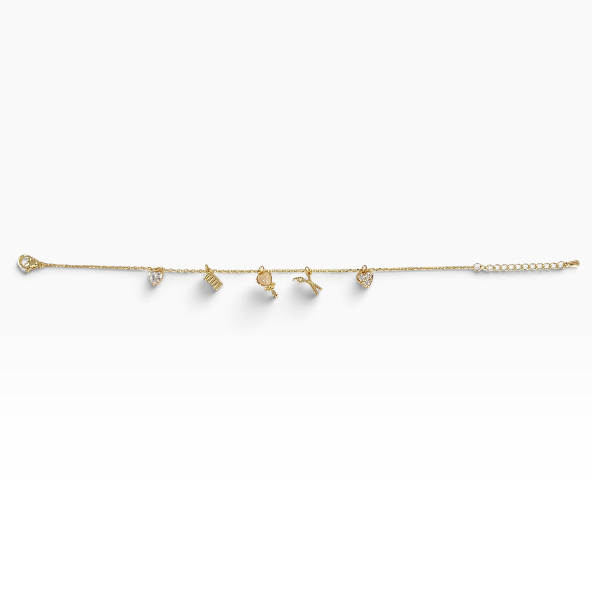 Pulsera Con Dijes Colgantes Con Pequeñas Zirconias Y Cristales Corte SW