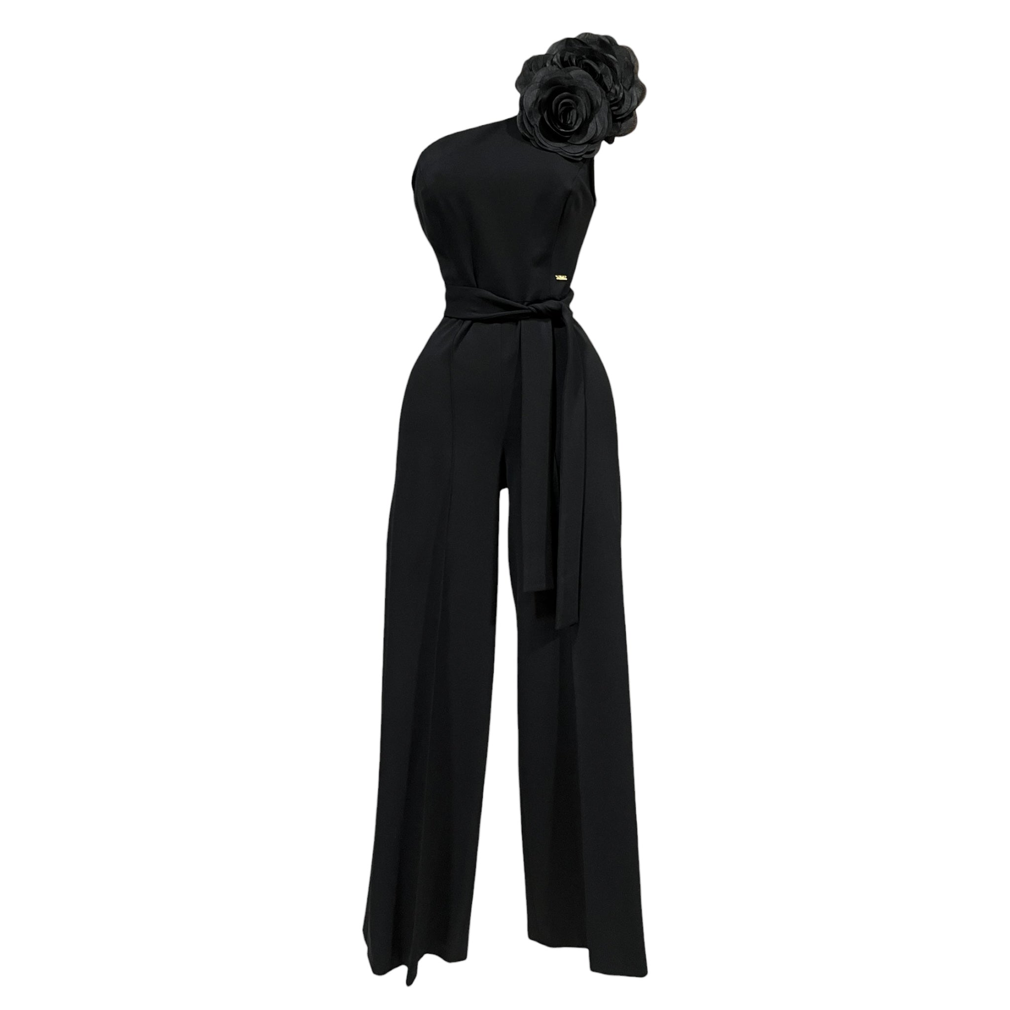 Jumpsuit Negro Broche Rosas Para Dama MUSSI
