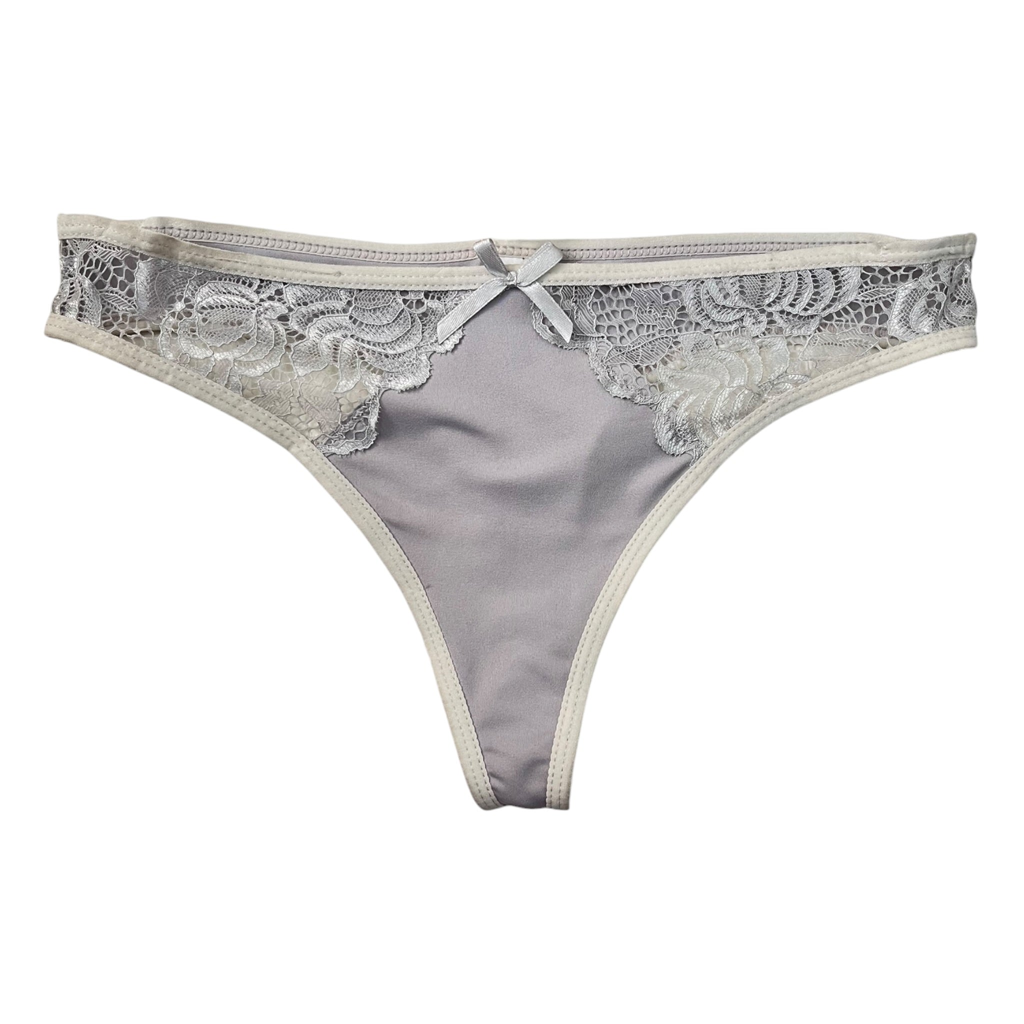 Tanga Detalles Encaje Gris Carnival