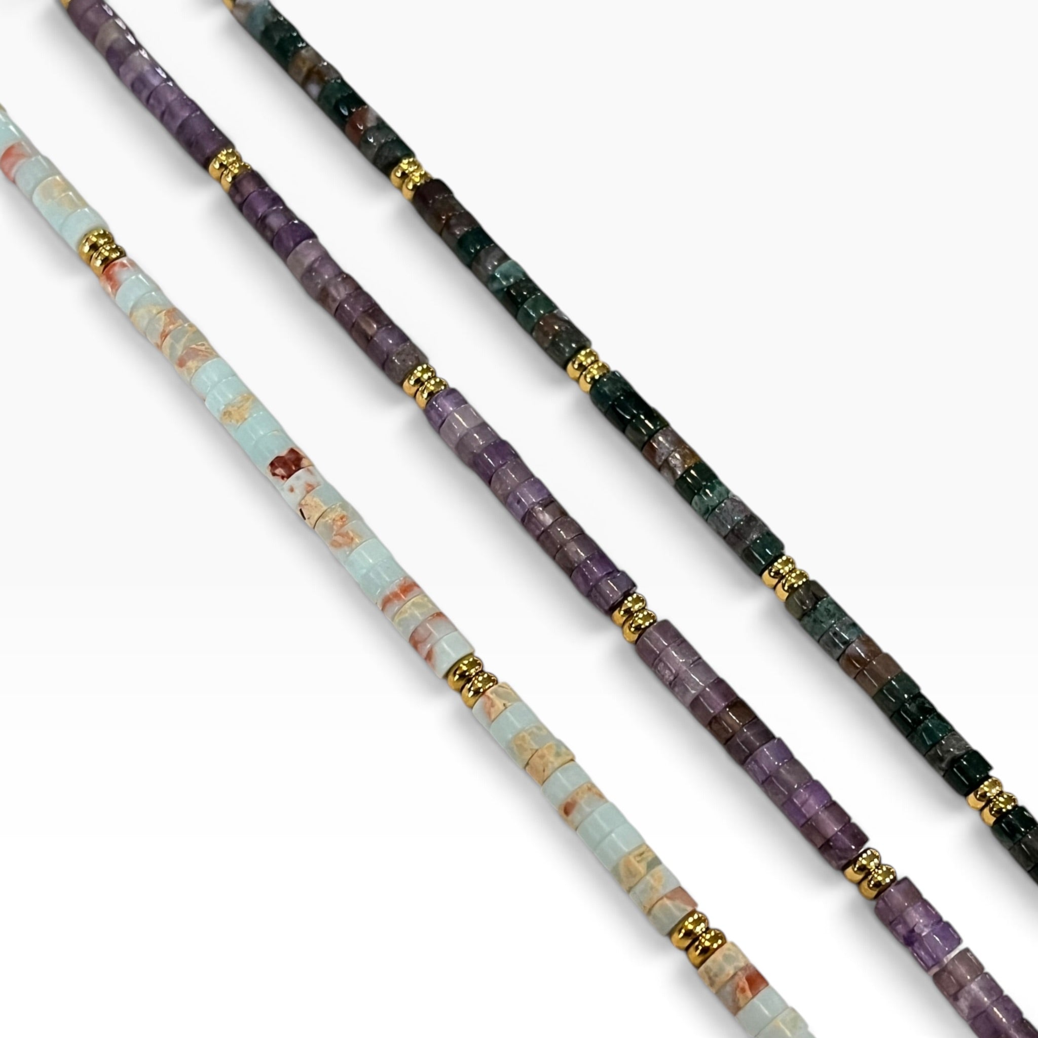 Pulsera En Tonos Menta Con Acentos Dorados