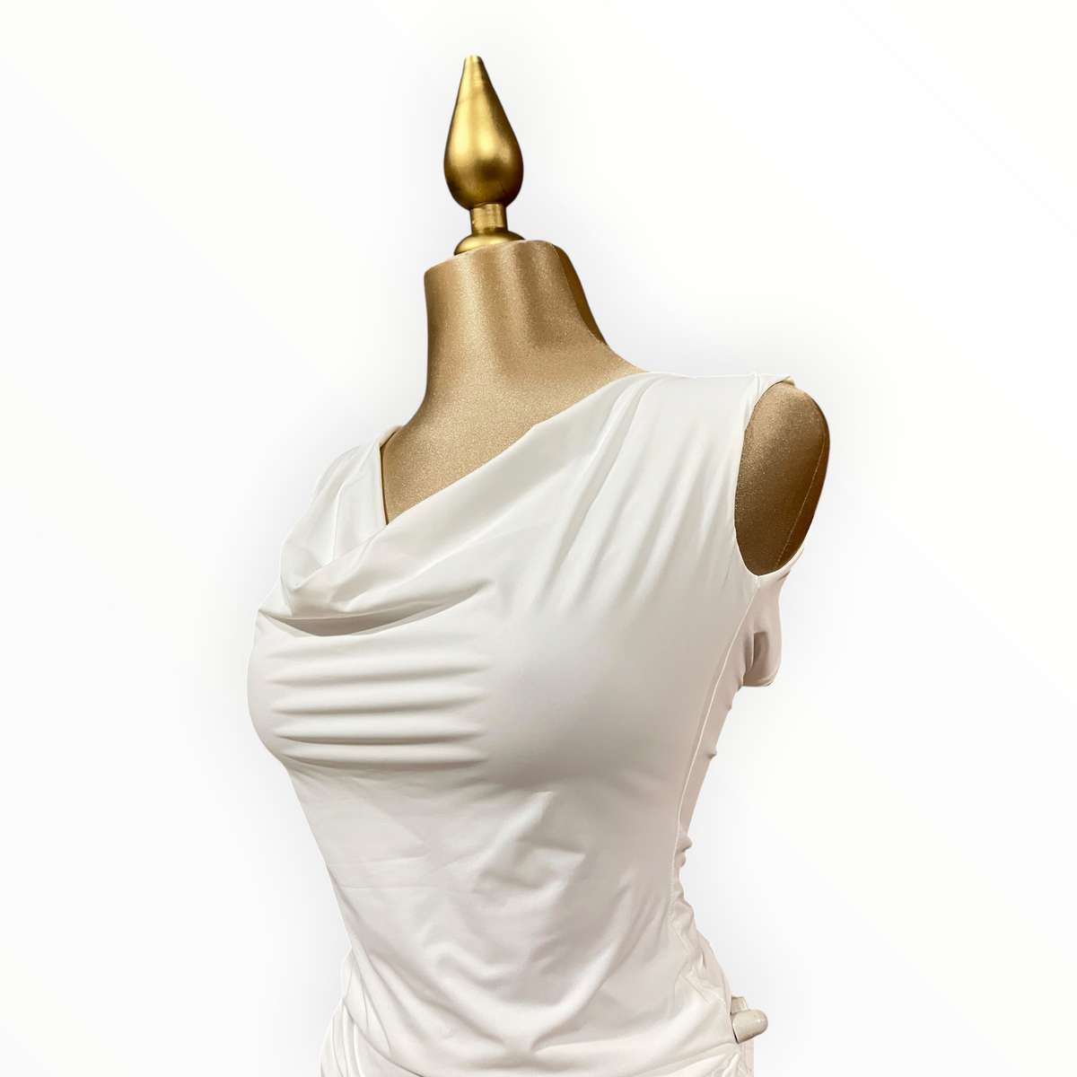 Blusa Ivory Con Escote Posterior Drapeado LC
