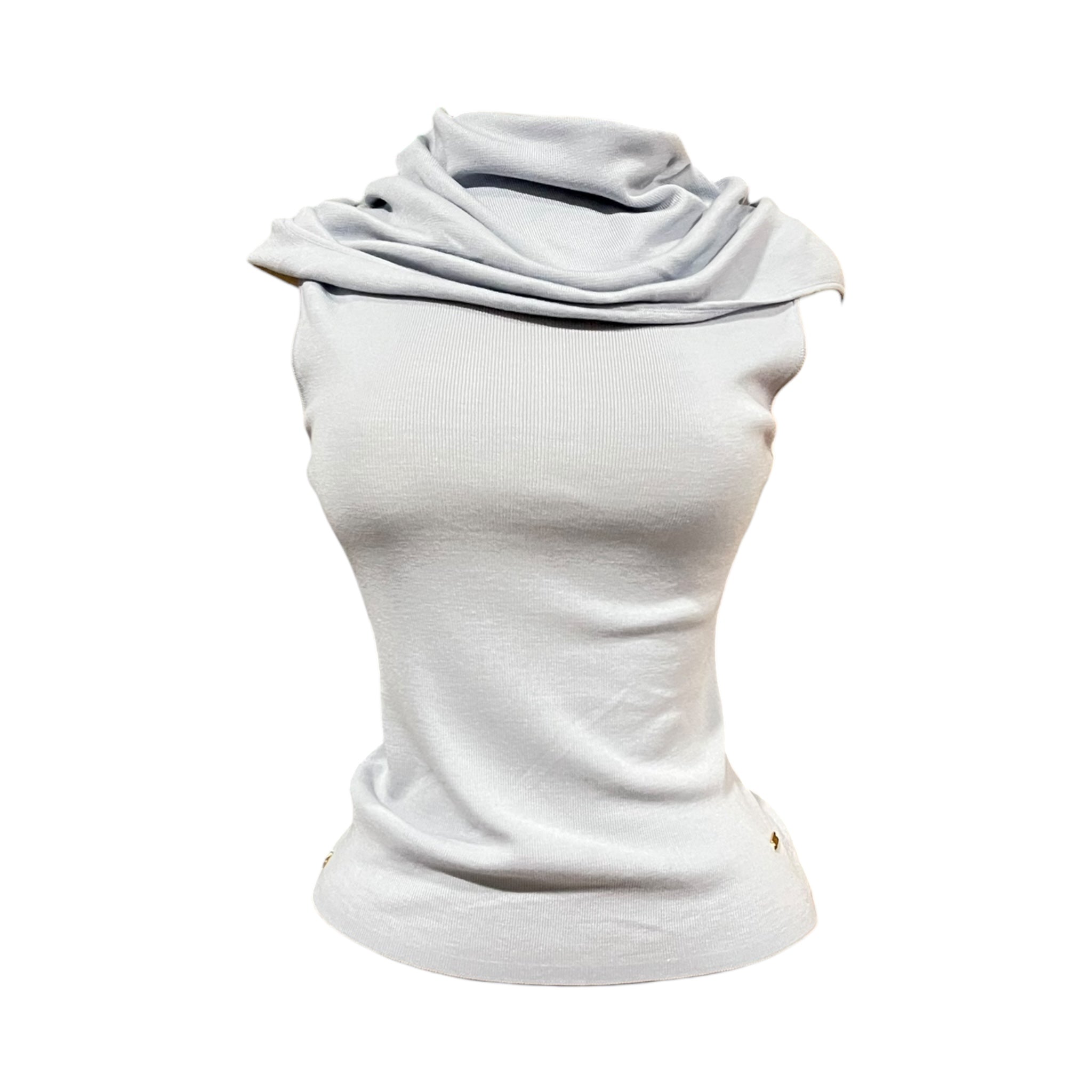 Blusa Sin Mangas Azul Cuello Suelto MUSSI