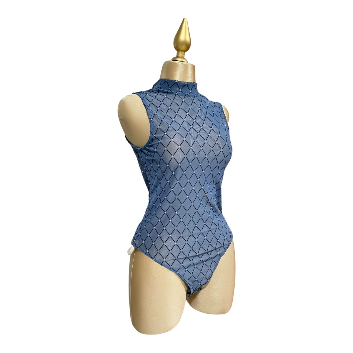 Body Rombo Azul Para Dama OM