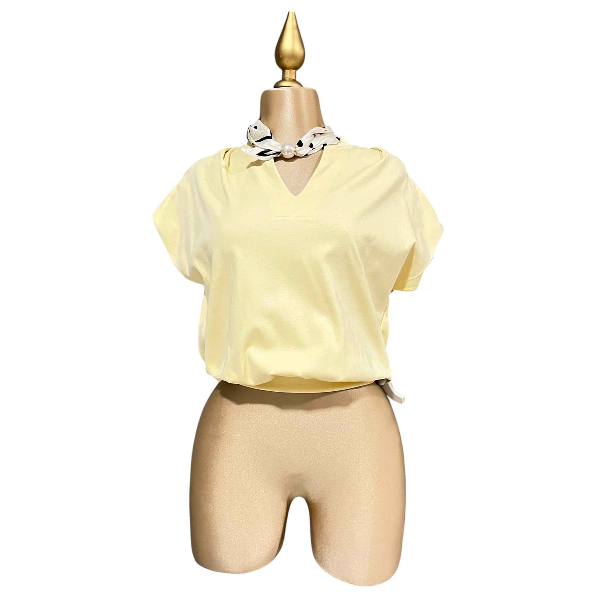 Playera Manga Corta Pañuelo Perla Amarillo LC