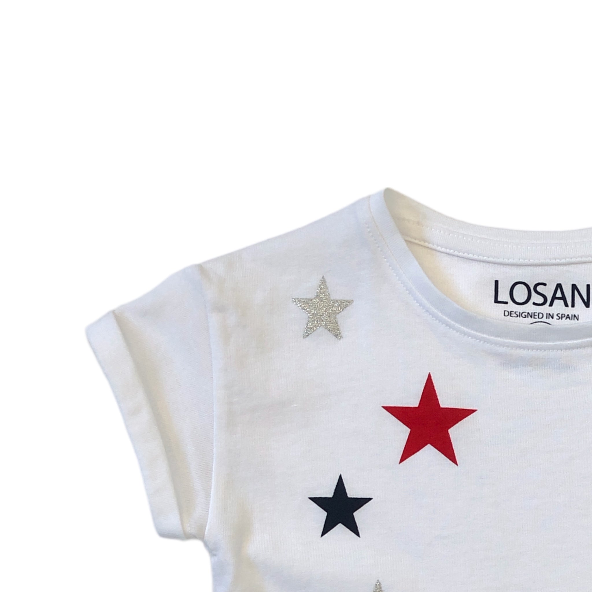 Conjunto estrella de  playera manga corta y short niña Losan