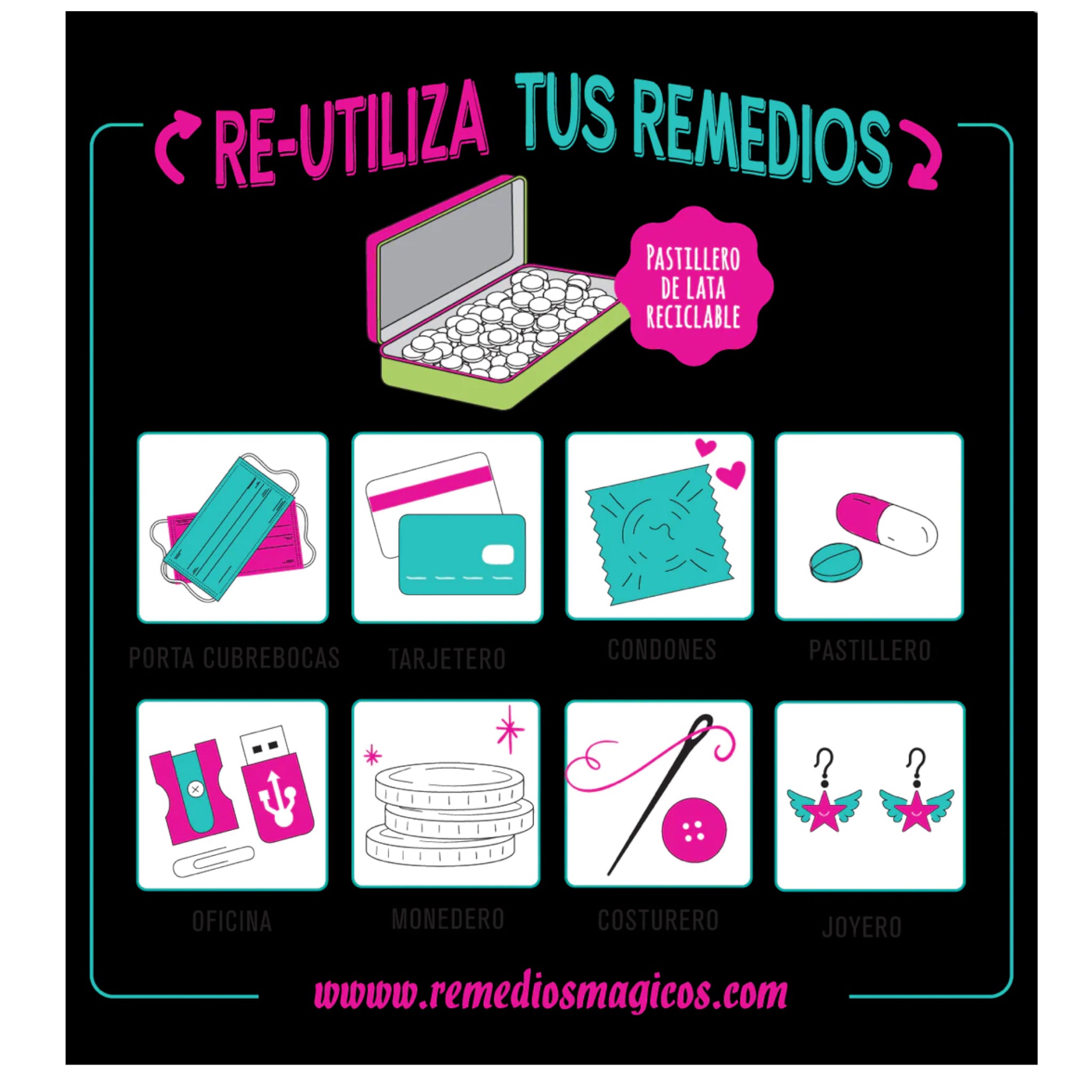 COLECCIÓN 8 REMEDIOS + Caja Madera de regalo pa' decorar Remedios Mágicos