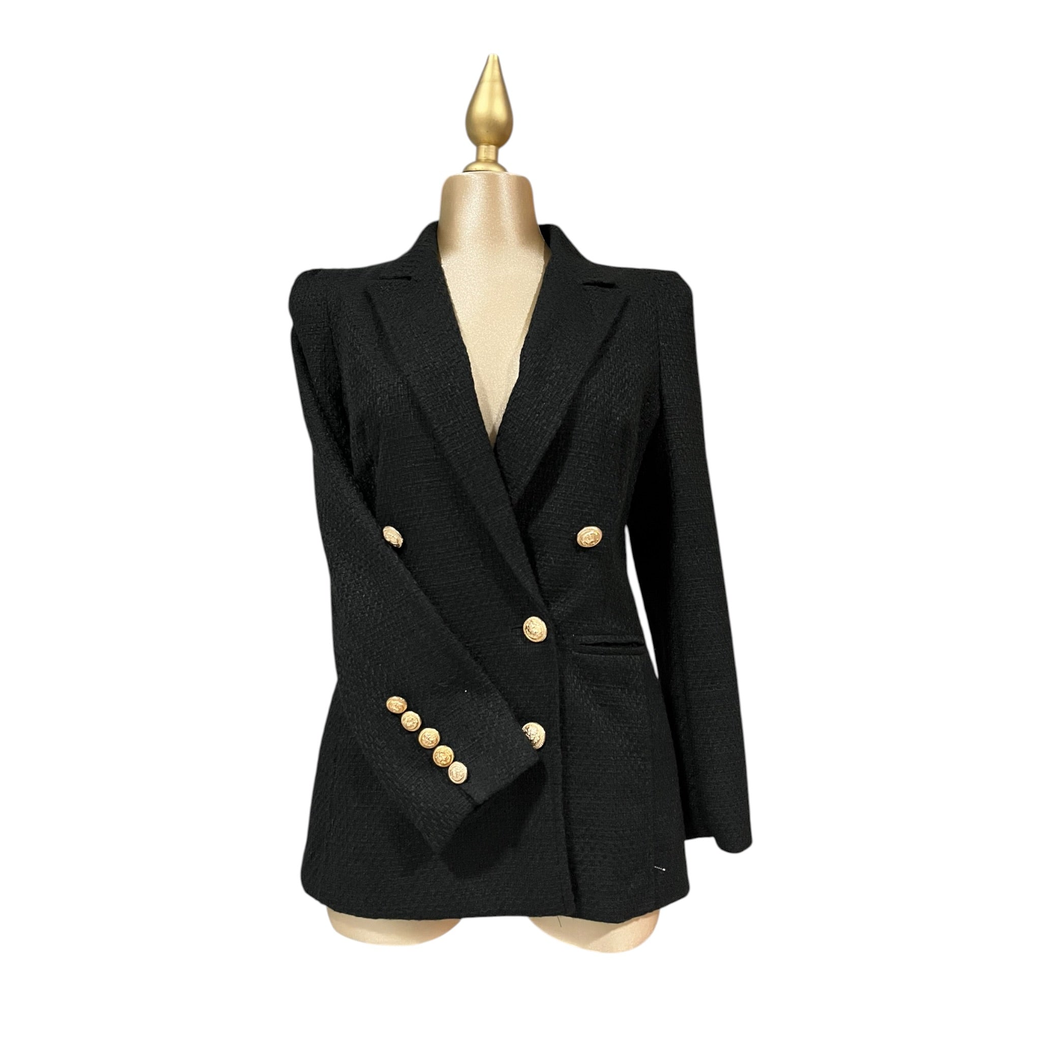 Blazer Elegante Tipo Tweed Negro LC