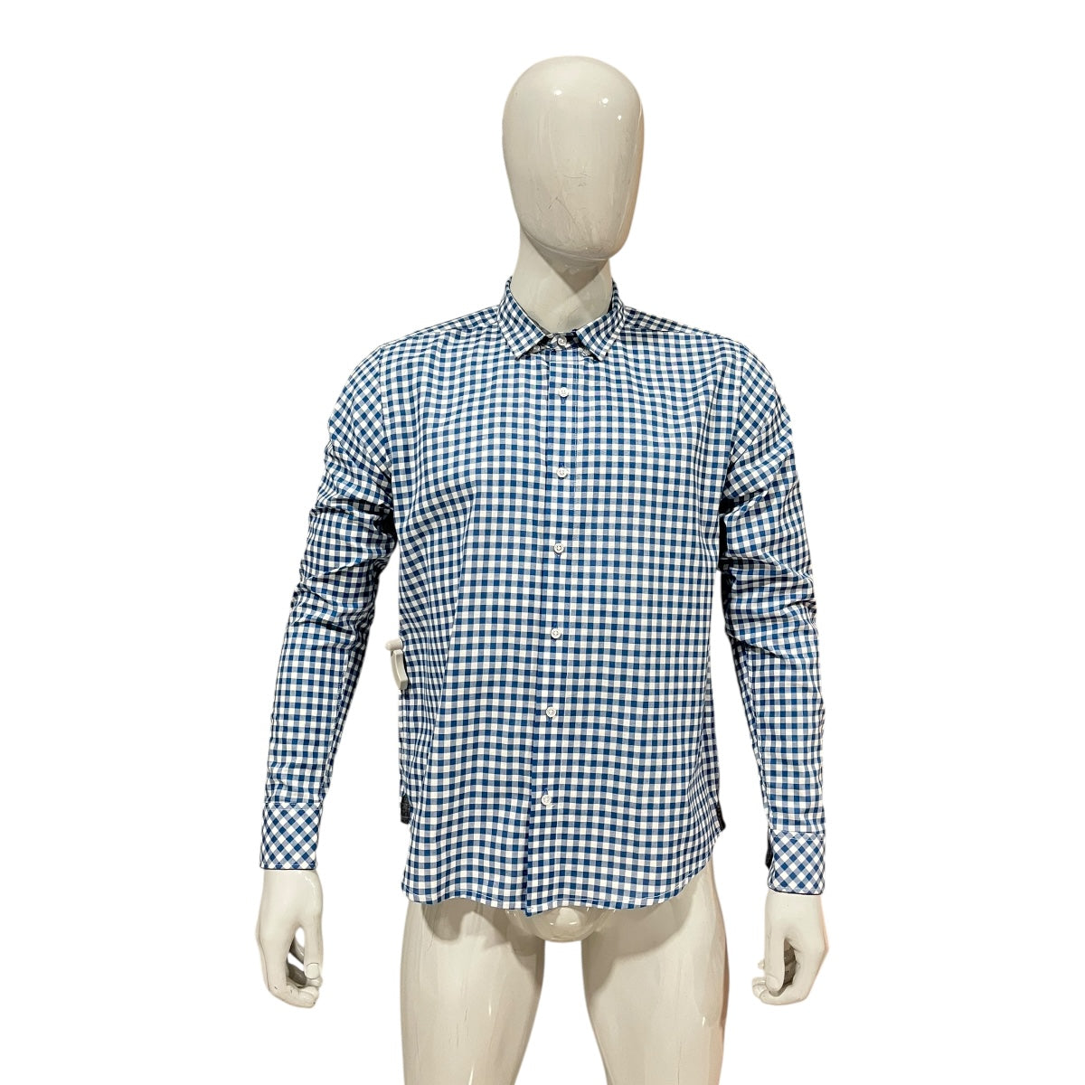 Camisa Azul Rey/Blanco Cuadros Para Caballero ZAREVICH COLLECTION