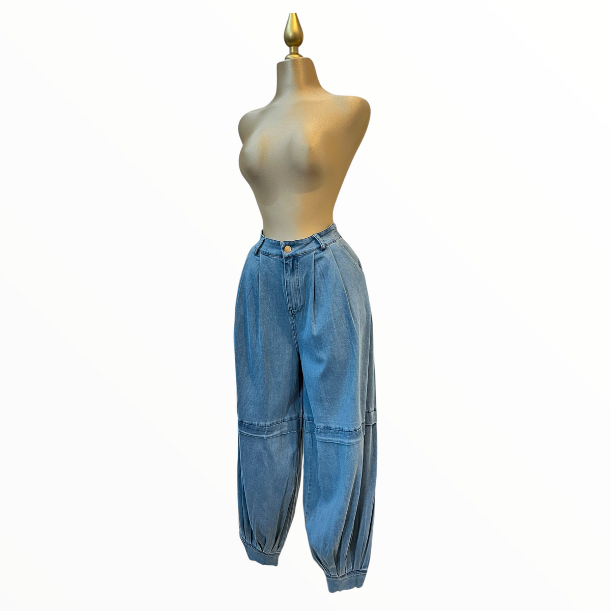 Pantalón De Mezclilla Con Pashmina Floral LC