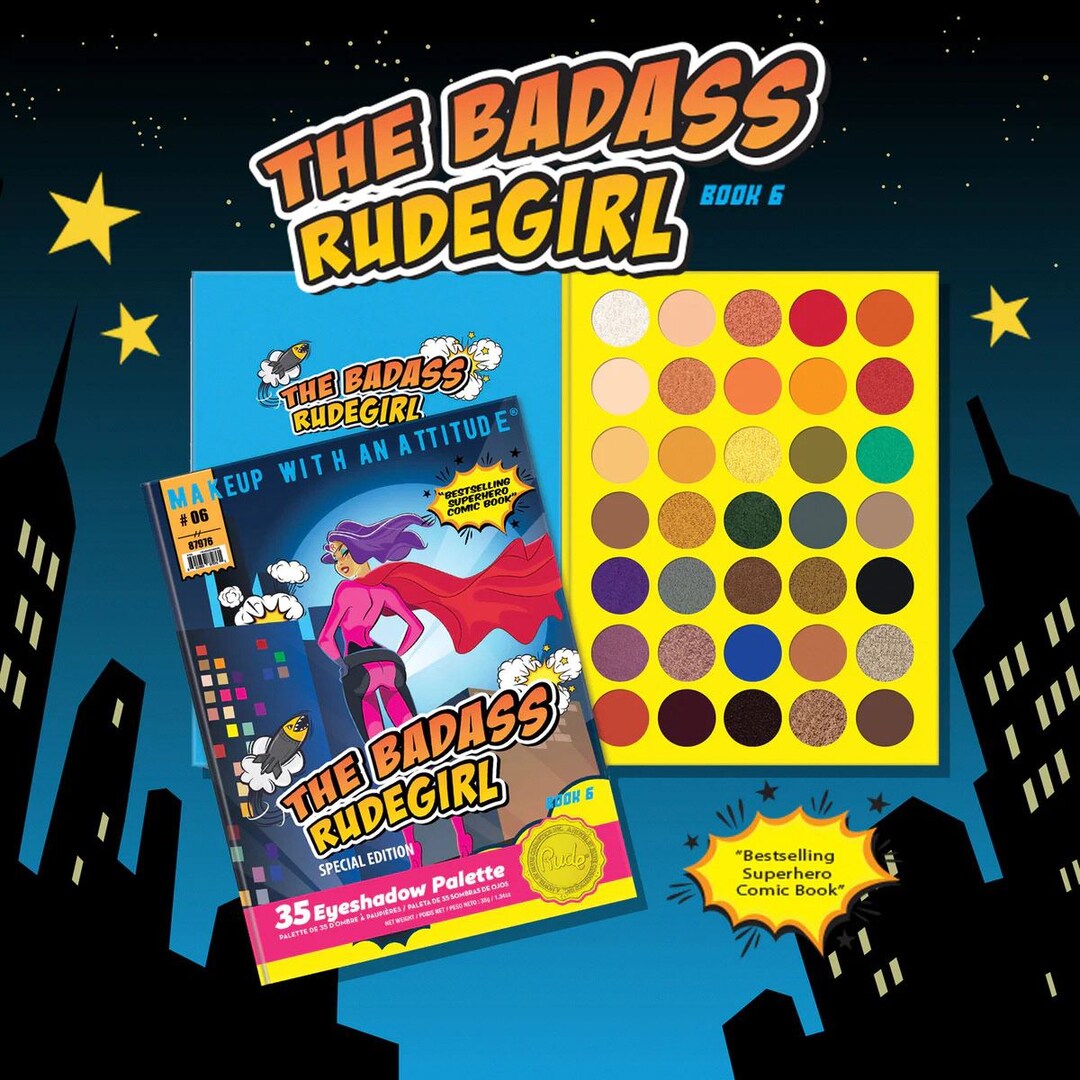 Paleta de Sombras The Badass Rudegirl Book 6 Rude Cosmetics