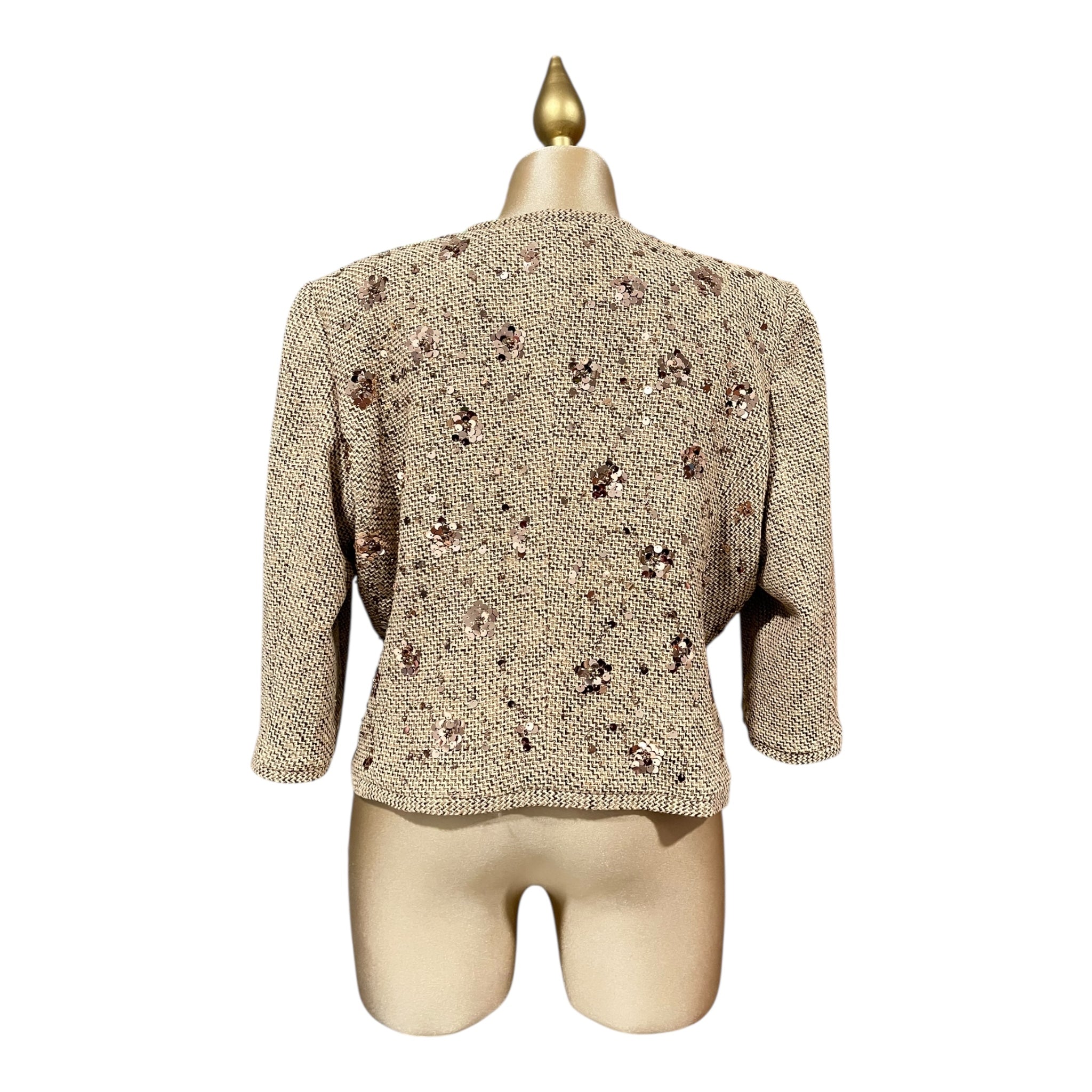 Conjunto Saco Y Vestido Beige Lentejuelas MUSSI