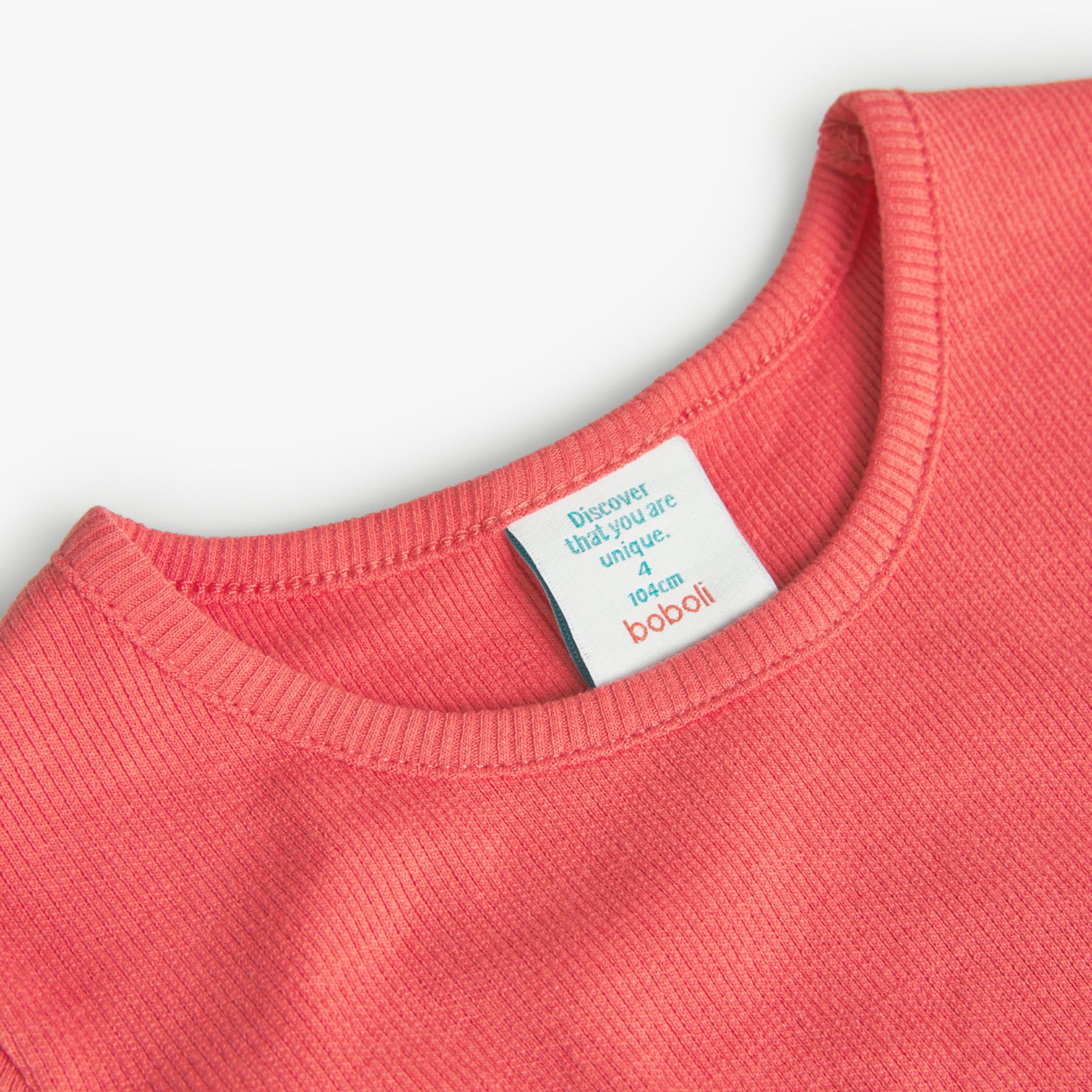 Playera De Punto Canalé Roja Para Niña BOBOLI