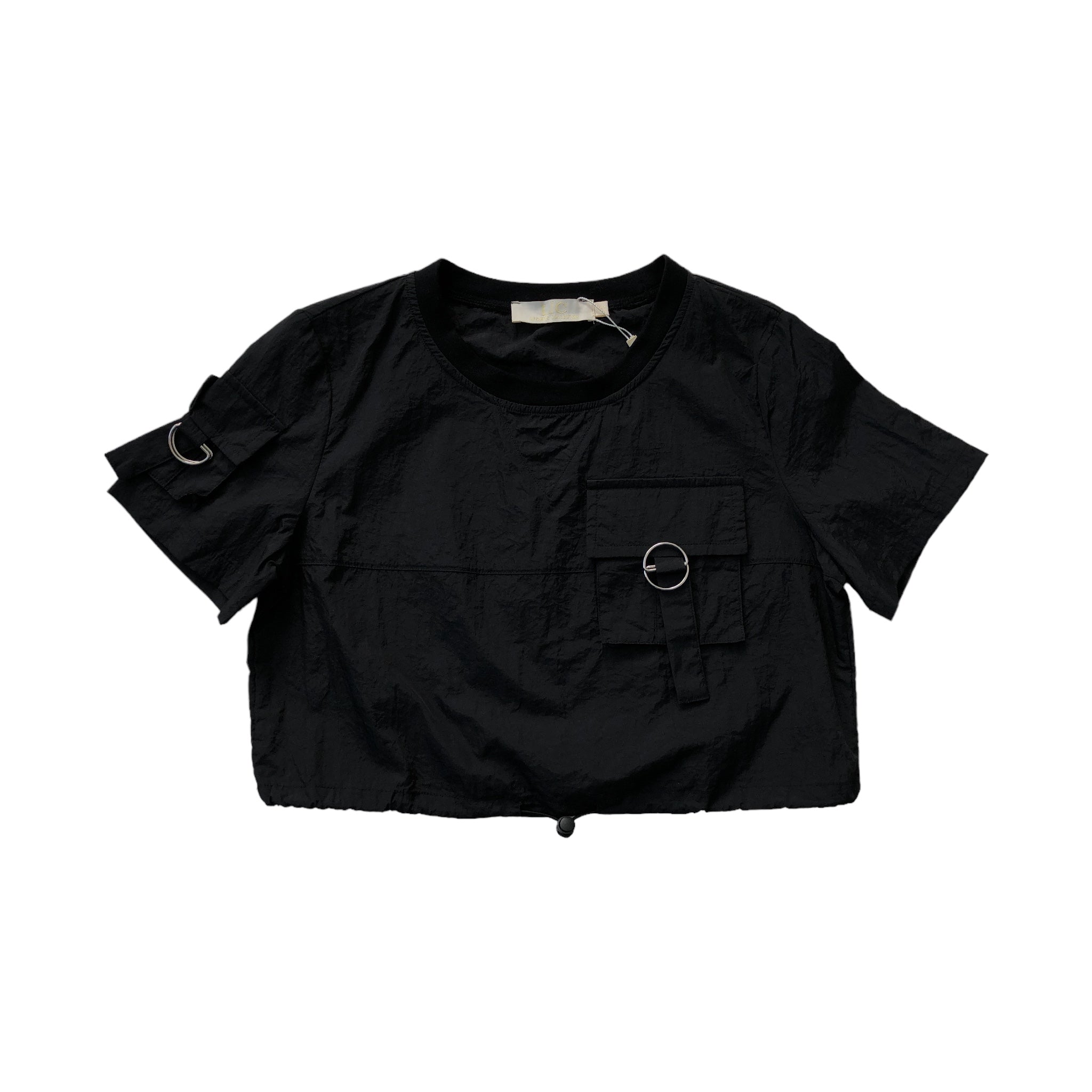 Playera Negro Bajo Con Cordón LC