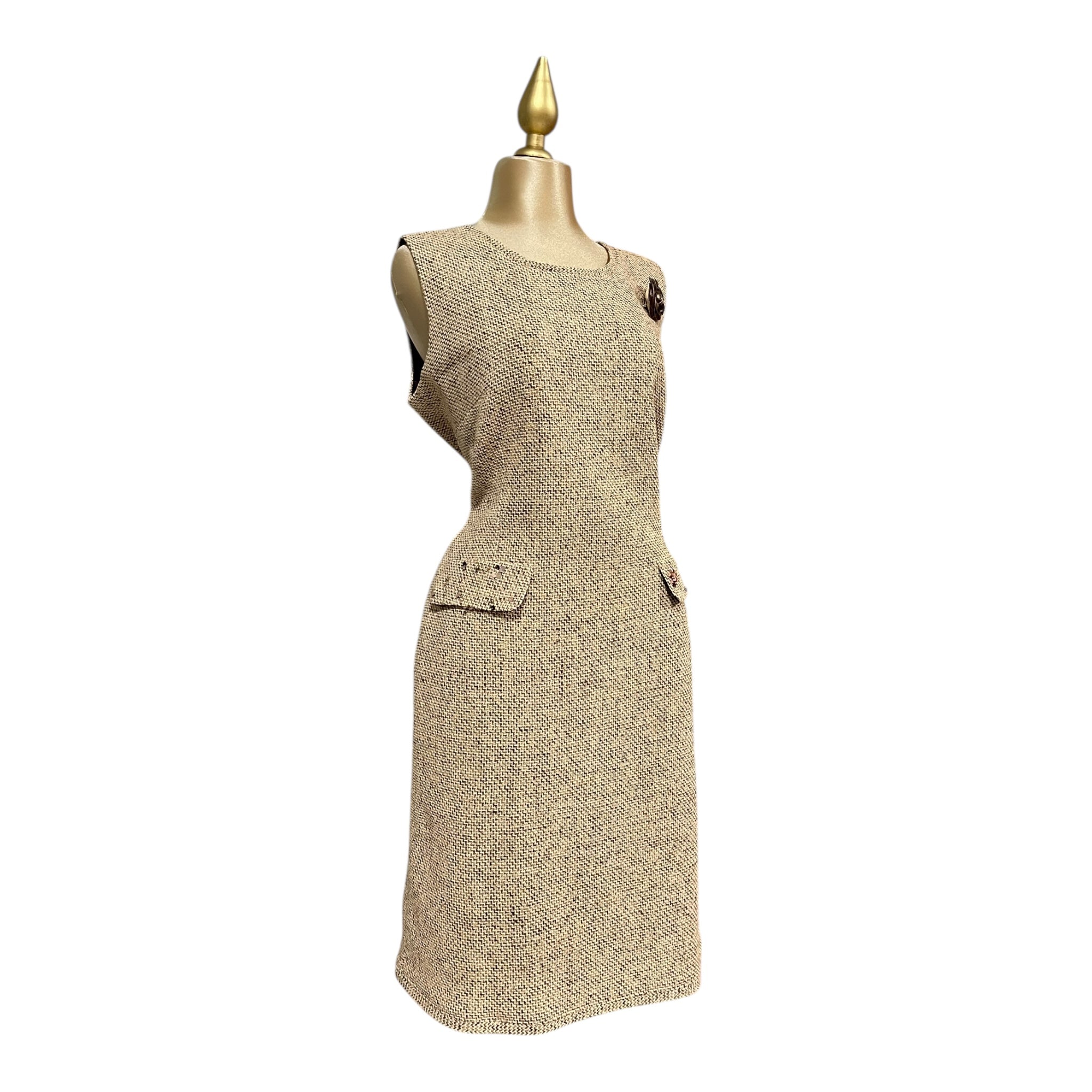 Conjunto Saco Y Vestido Beige Lentejuelas MUSSI