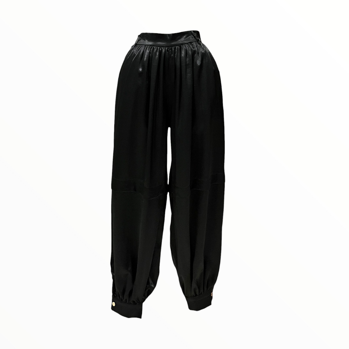 Pantalón Negro Con Pashmina Estampado LC
