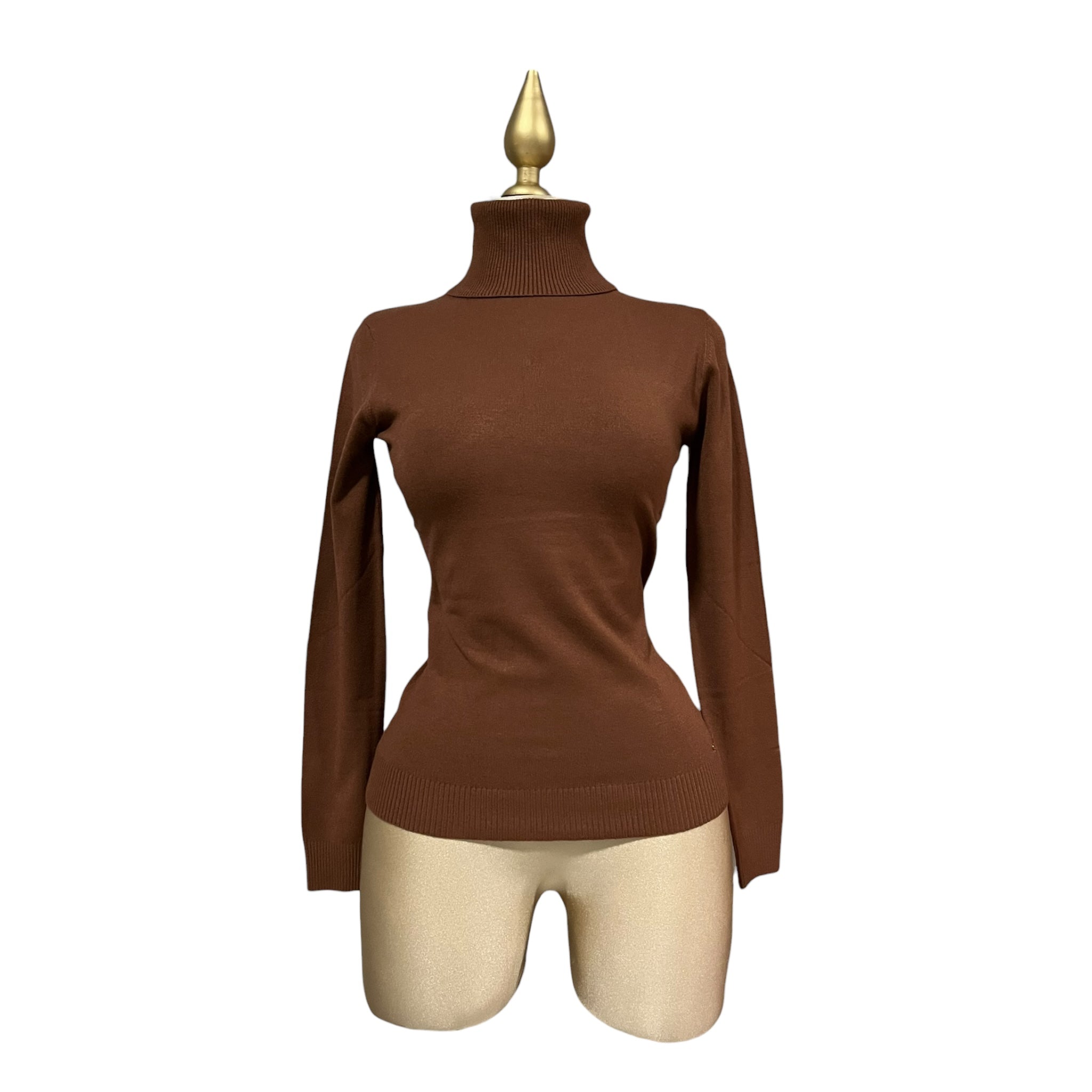 Blusa Café Cuello Alto Para Dama MUSSI